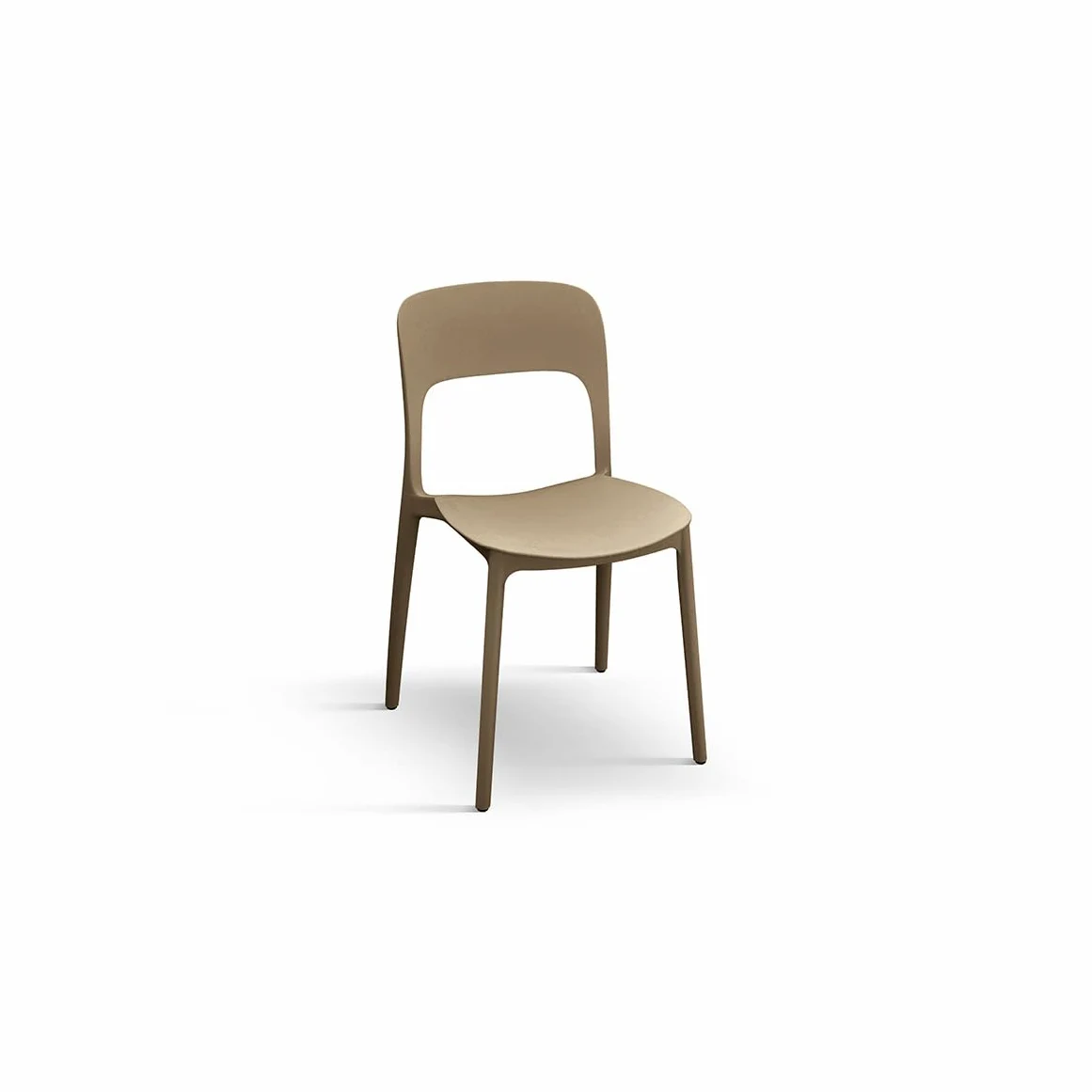 PAZZO DESIGN Sedia Luana, Set Da 4 sedie, Tortora, Sedie Polipropilene Per Cucina, Sala Da Pranzo, Giardino, Impilabili - id_1954