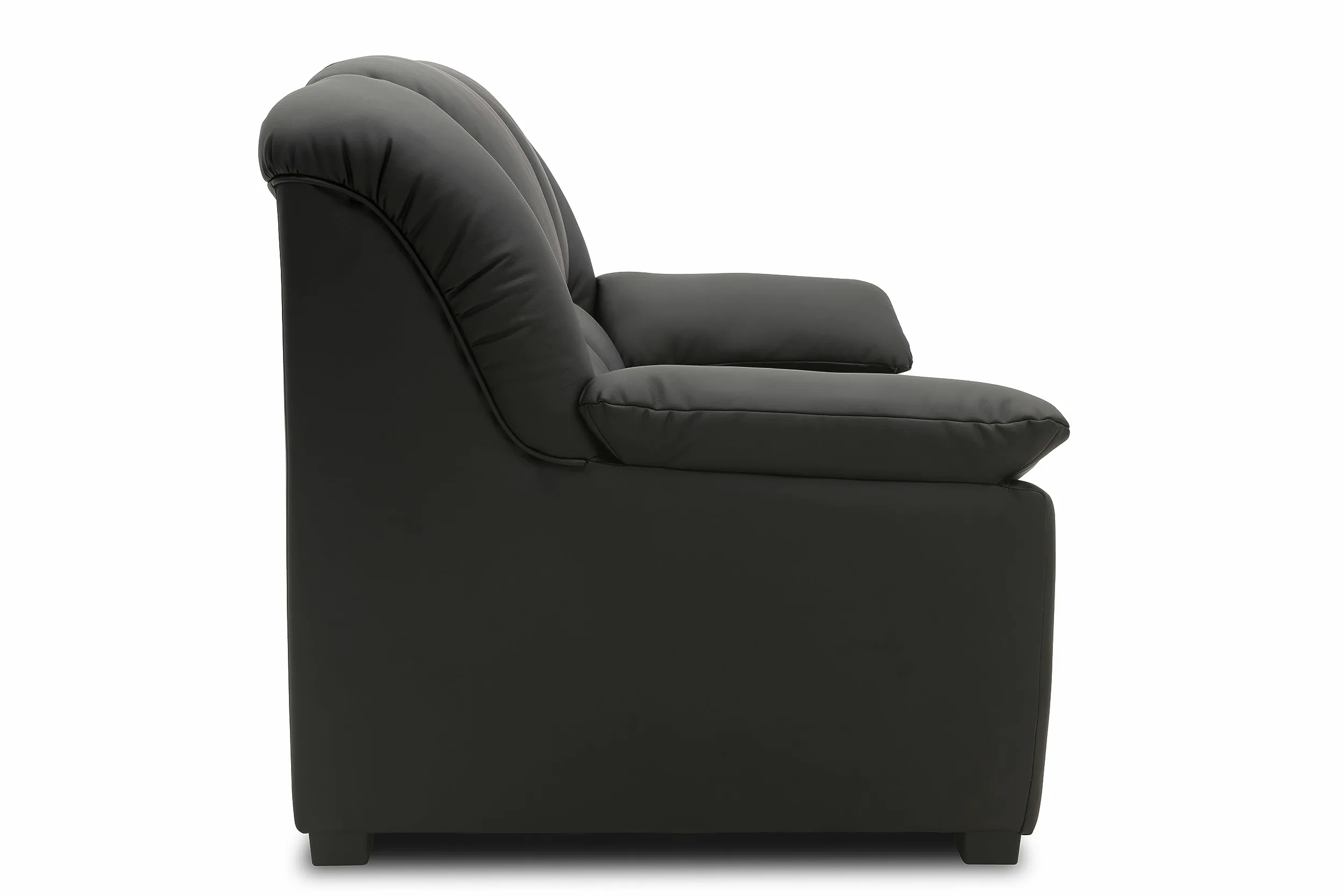 DOMO. collection Divano Ambato in pelle a 2 posti dal design classico, 2 divani in similpelle, 159 x 92 x 88 cm (larghezza x profondità x altezza), nero