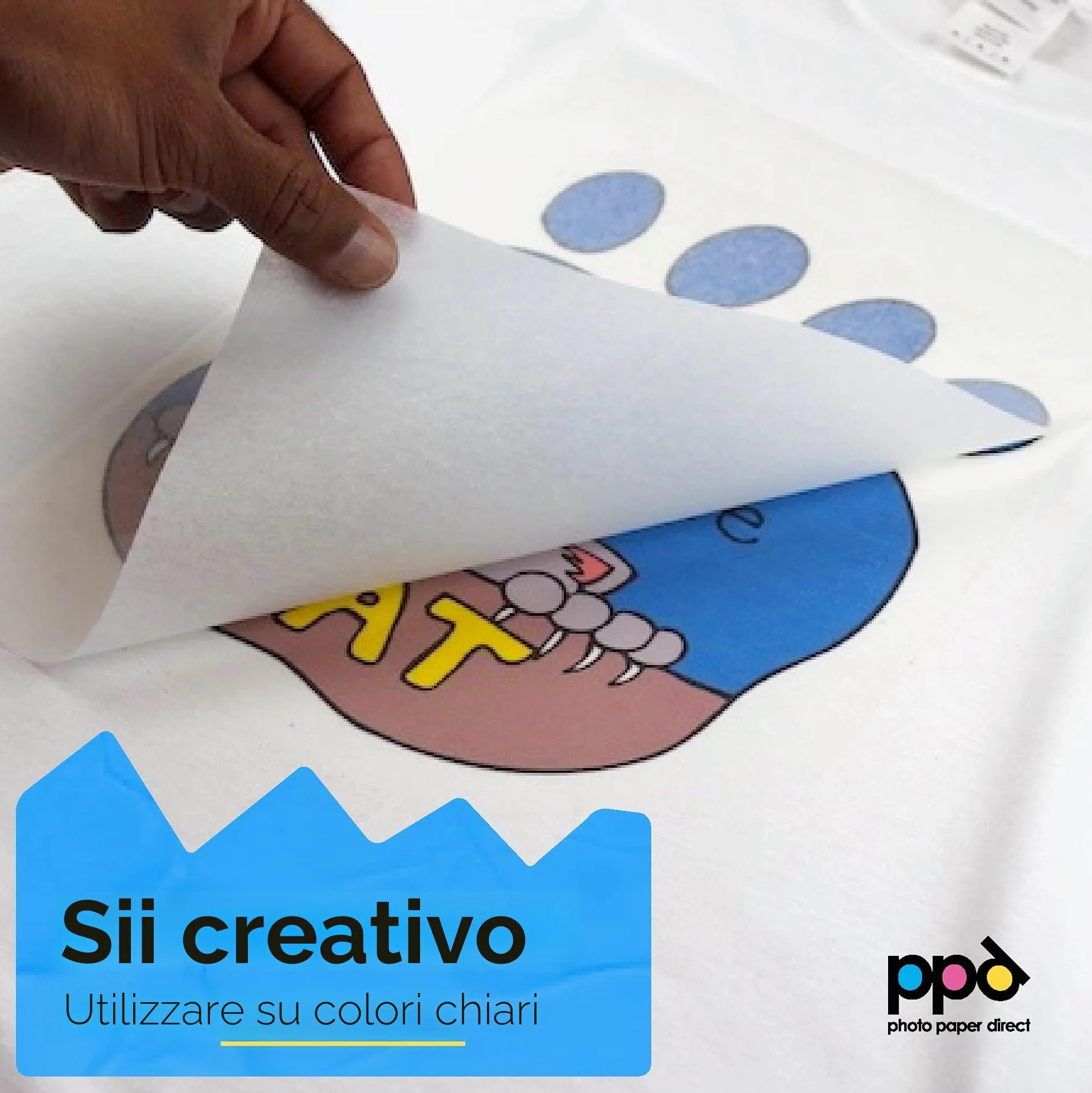 PPD A4 20 Fogli Di Carta Trasferibile Termoadesiva Per Inkjet - T-Shirt E Tessuti Chiari - PPD-1-20