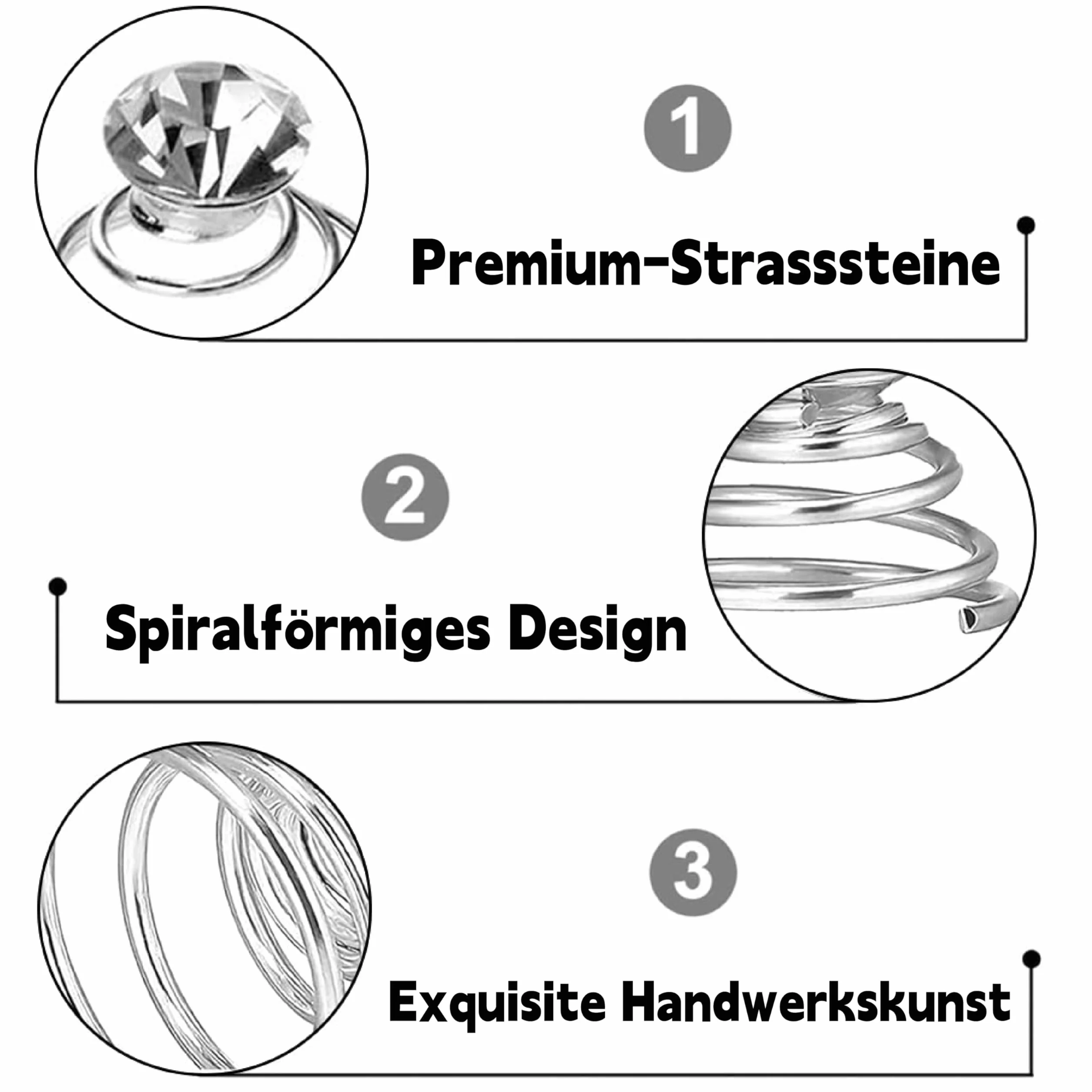 Forcine a spirale con strass per capelli mini accessori matrimonio spose
