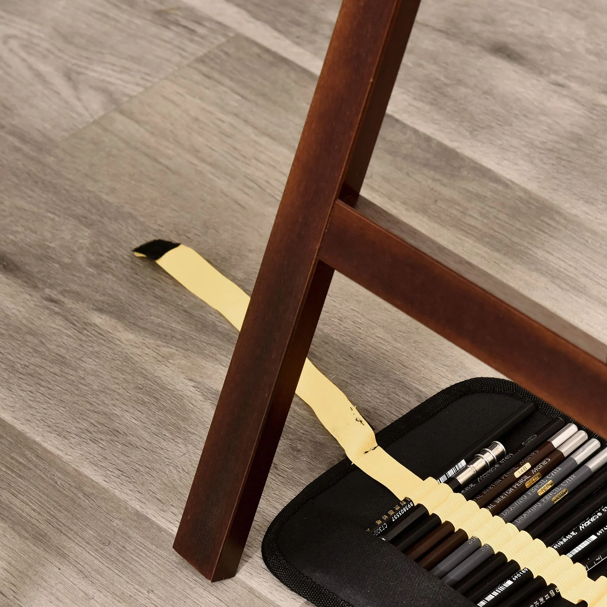 HOMCOM Cavalletto Pittura 135 cm Treppiede Legno Pino Regolabile Portatile Pieghevole per Tela Artisti