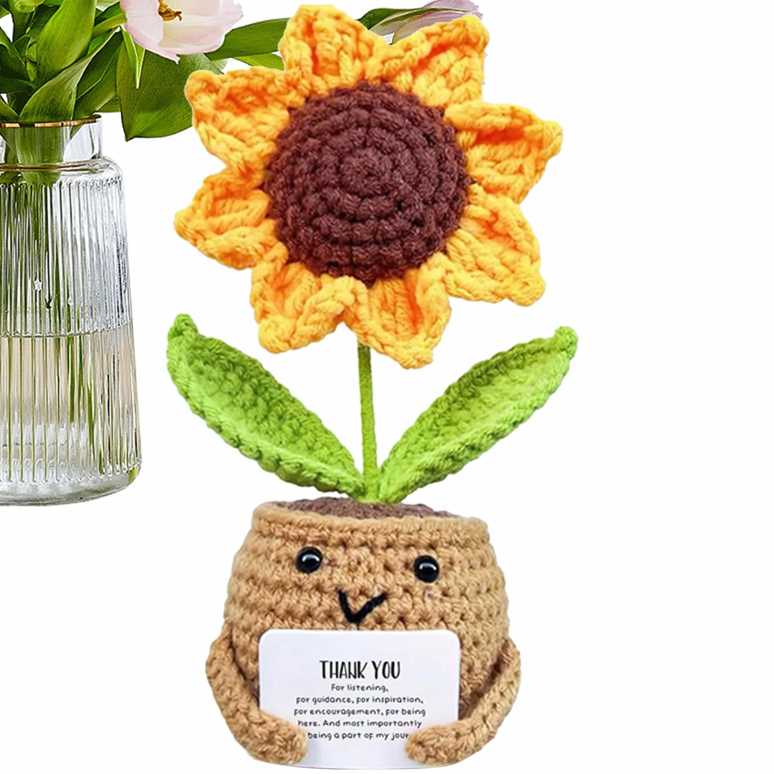 Generisch Supporto emotivo girasole, Girasole Positivo - Bambola edificante, M