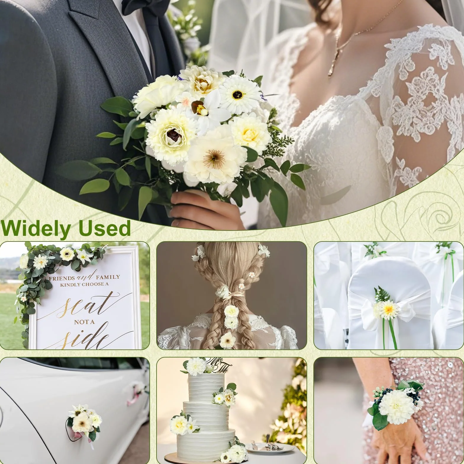 30 pezzi di fiori artificiali, teste di fiori artificiali, per fai da te, mini decorazione di fiori artificiali, margherite, peonie, teste di fiori di seta, per matrimoni, feste, decorazioni
