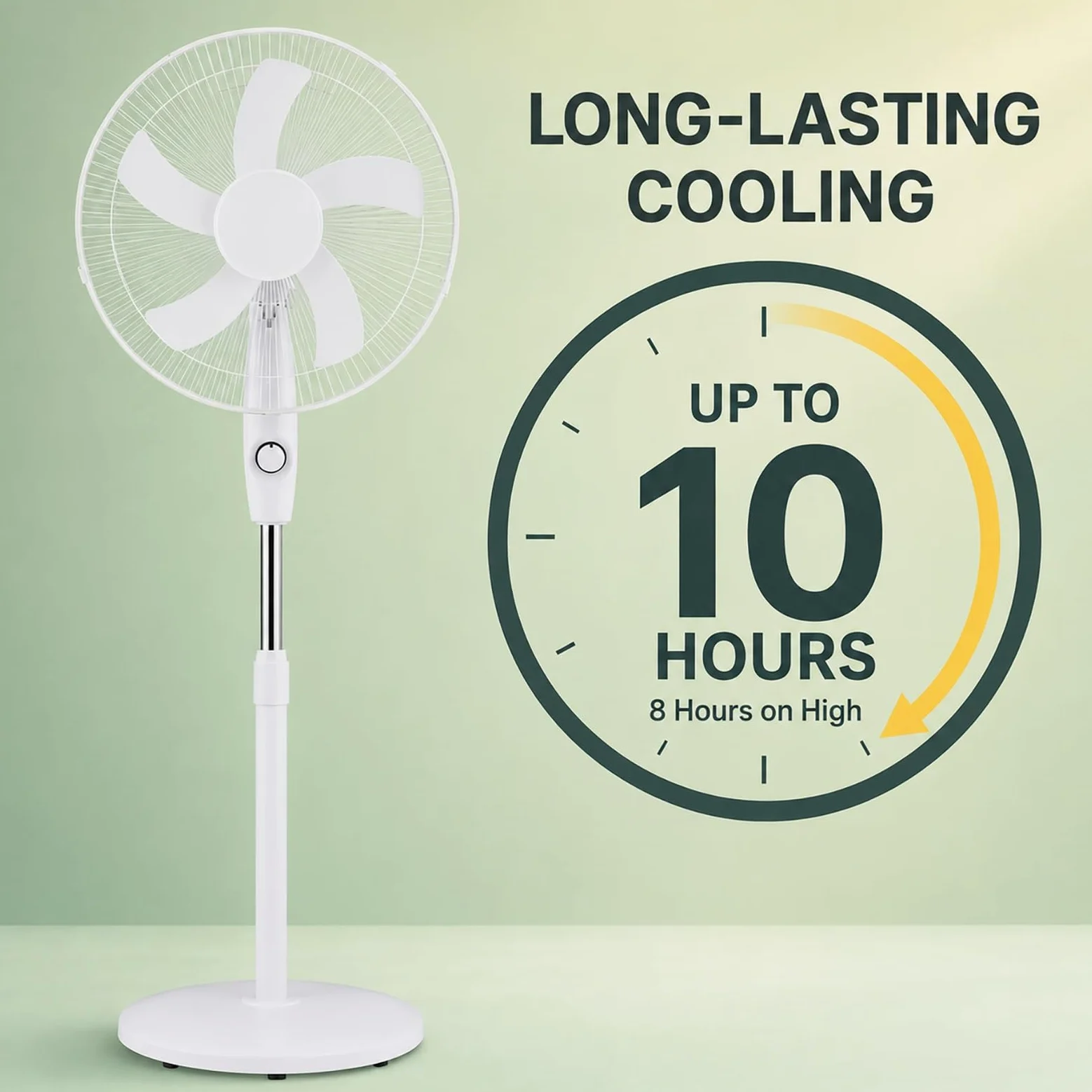 Ventilatore a Piedistallo Solare con Pannello, Ventilatore Ricaricabile | Ventilatore Oscillante a Batteria 6000mAh con 3 Velocità, Ricaricabile Ventilatore Silenzioso da Esterno