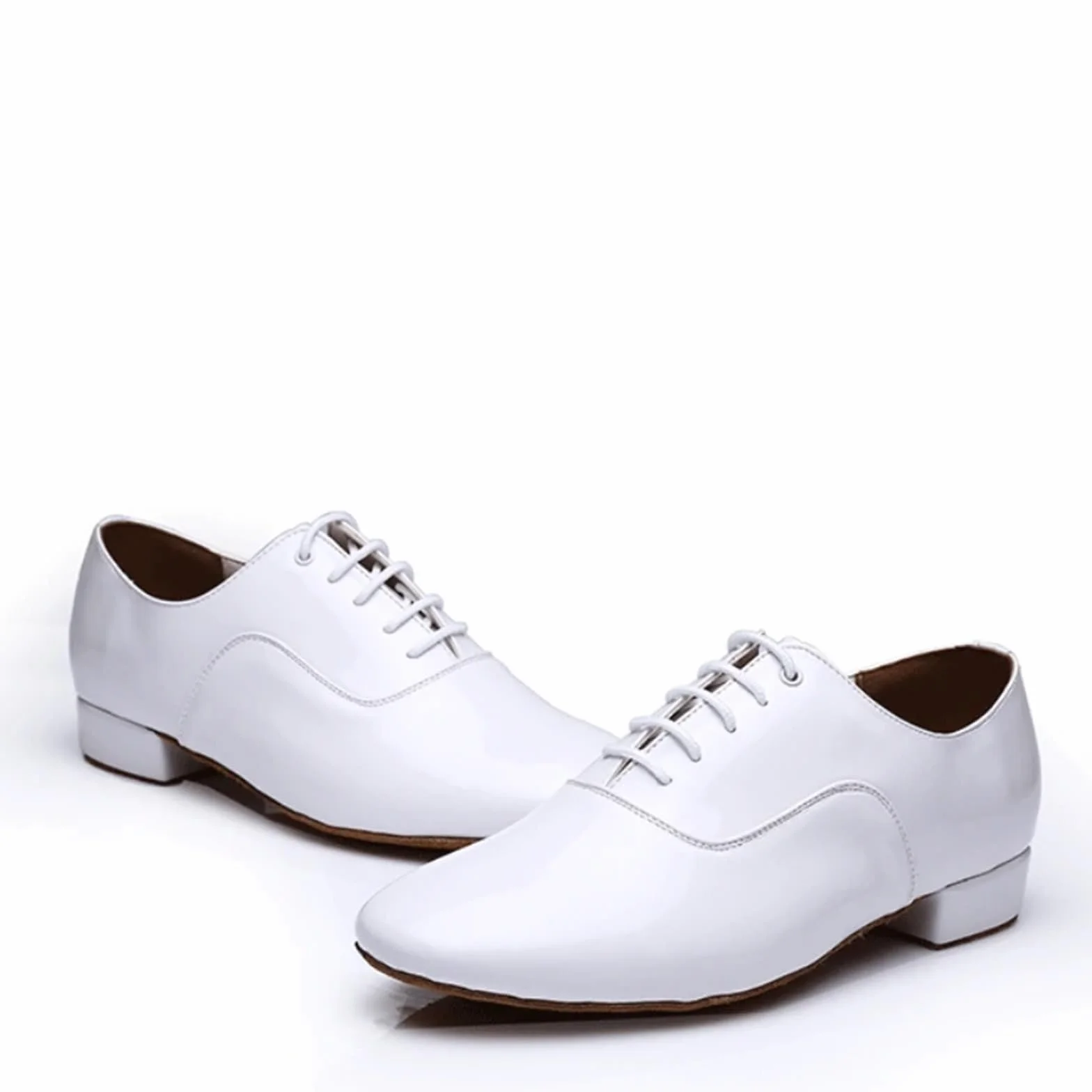 Scarpe da Ballo Latino Americano Uomo in Pelle Tango Sala da Ballo Standard Nazionali White 45