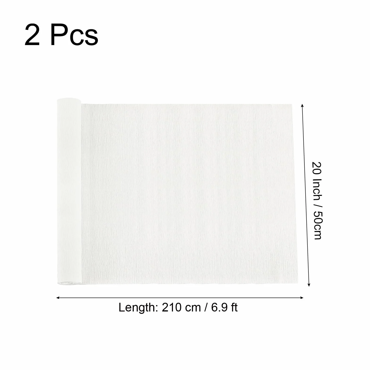 QUARKZMAN Rotolo Carta Crespa 210cm x 50cm Bianco Decorazione Nozze Feste