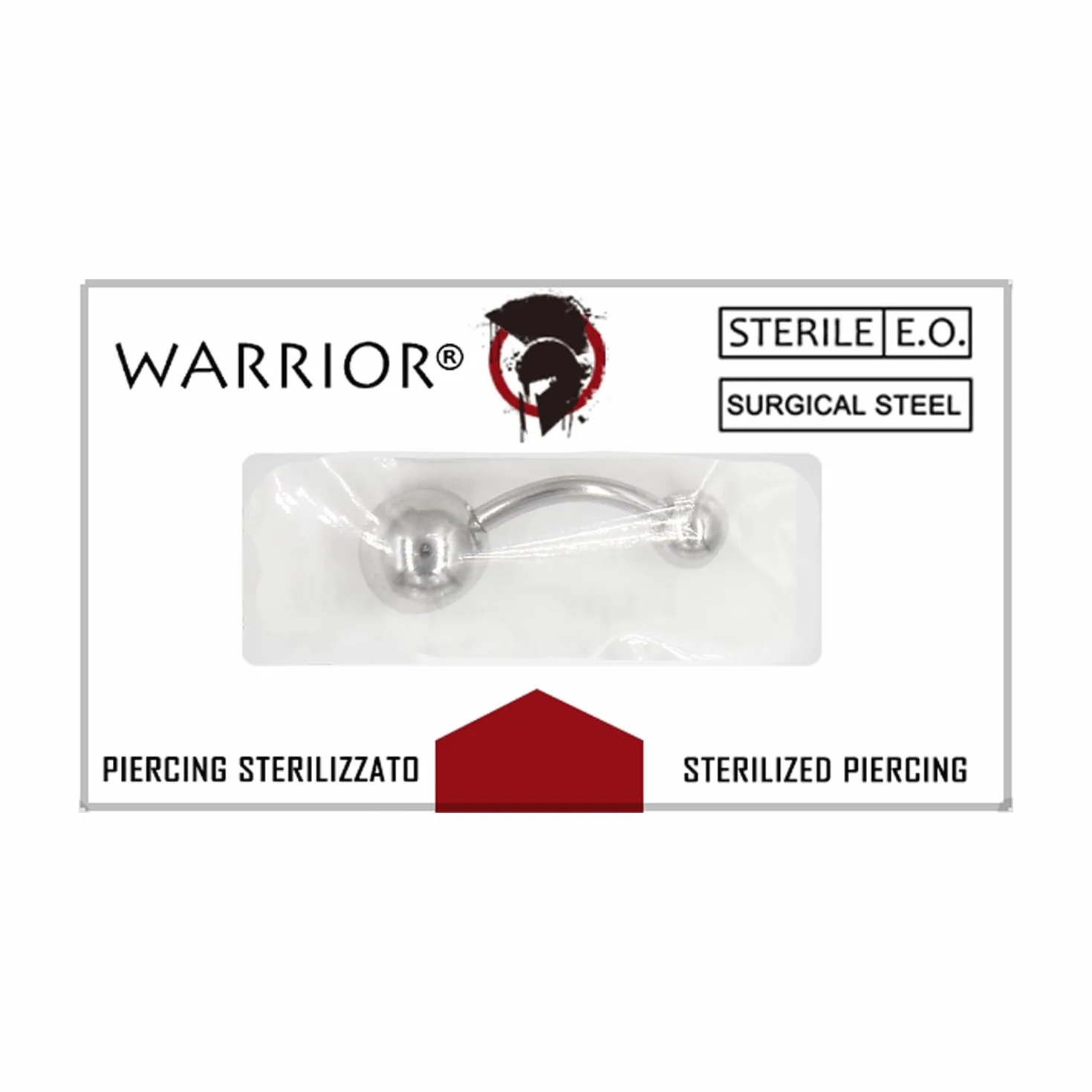 WARRIOR Piercing Ombelico STERILE Acciaio Chirurgico 316 L Banana Classico