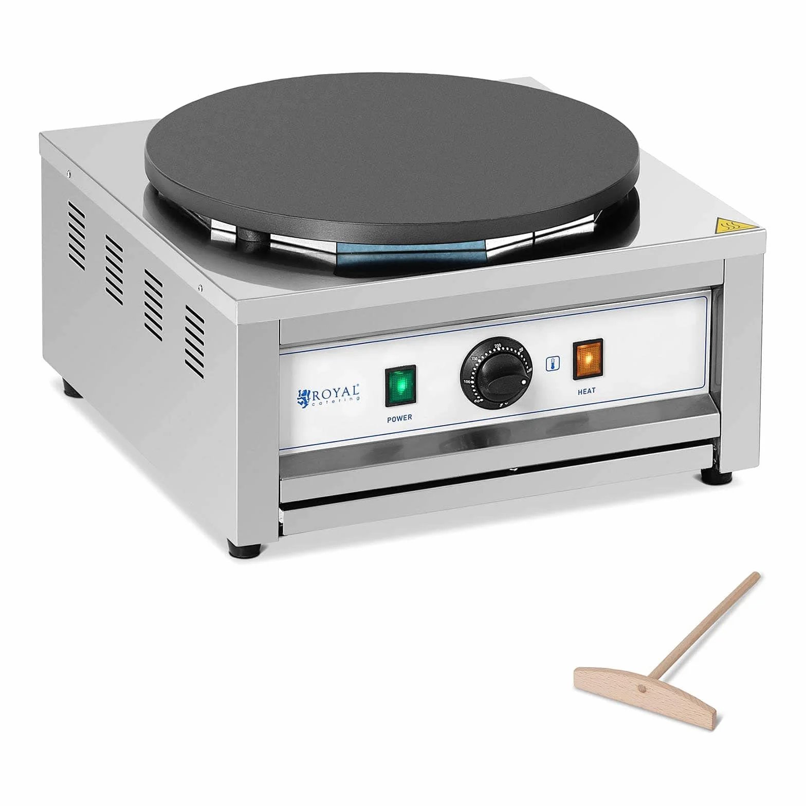 Royal Catering Crepiera Elettrica Con Piastra Macchina Per Cialde RC-CMS01 Acciaio inossidabile 0-300 °C 3000 W