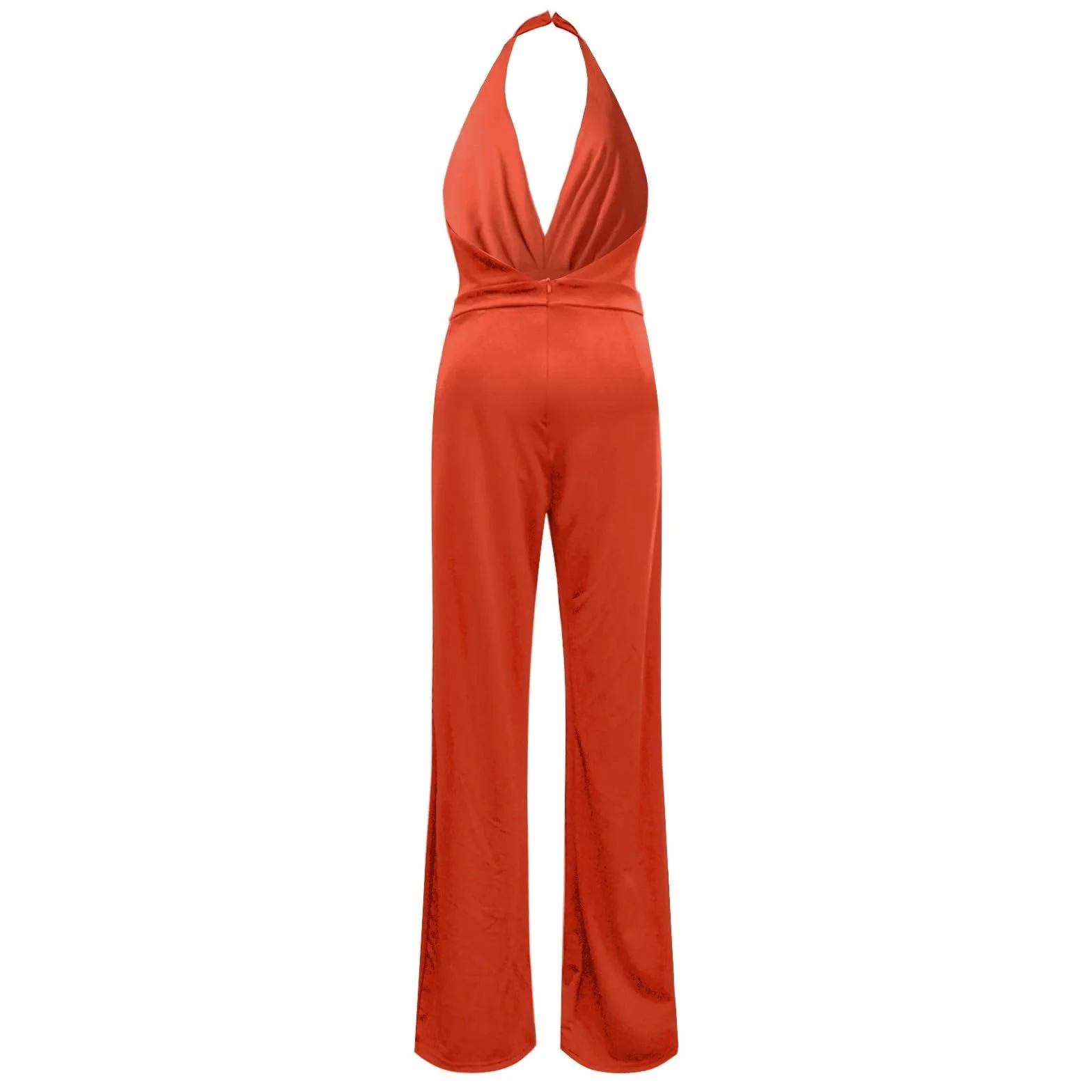 Tuta da donna senza maniche con scollo all'americana - Tutina senza schienale tinta unita alla moda senza maniche Tuta da lavoro sexy con scollo a V profondo salopette a gamba larga con tasche