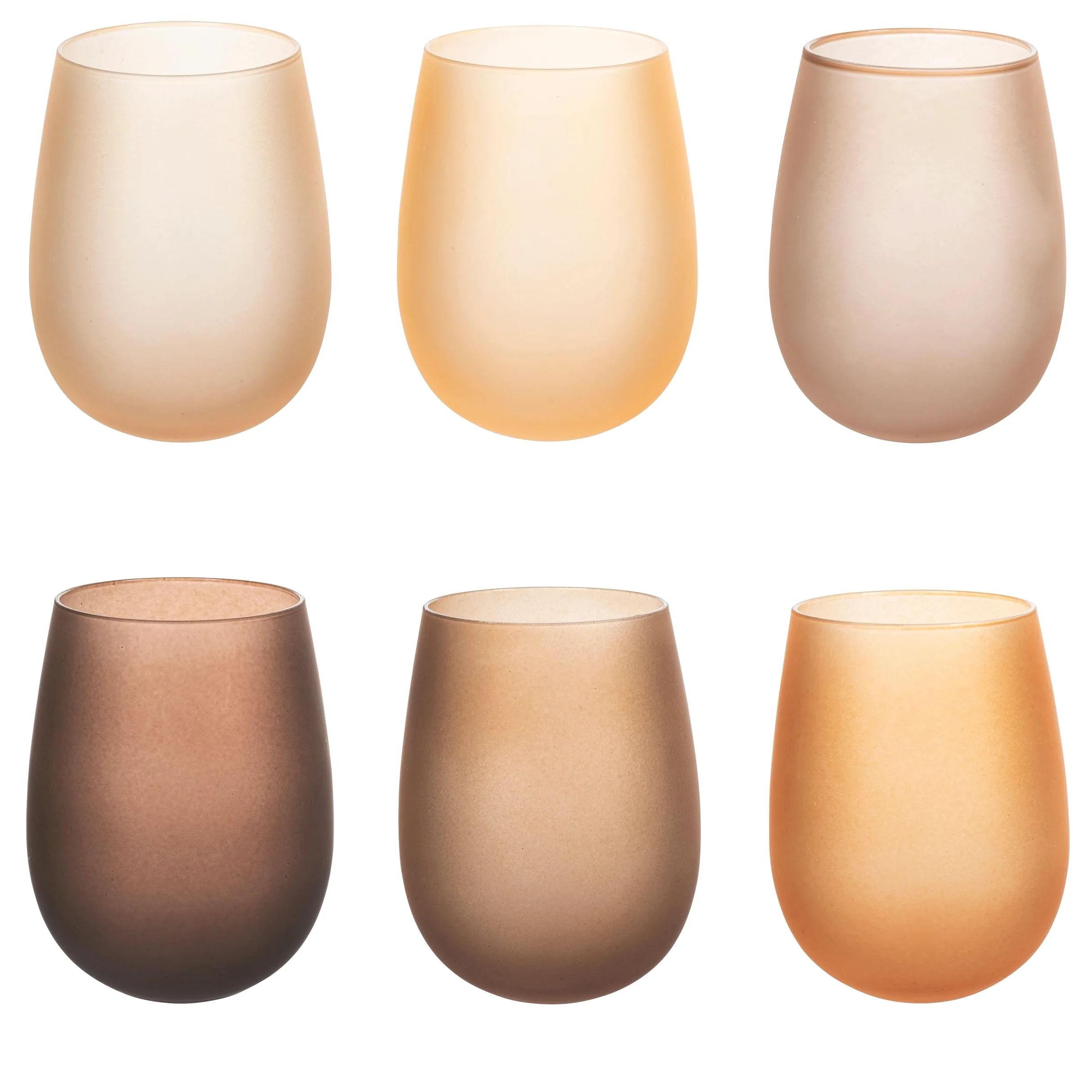 Villa d'Este Home Tivoli Happy Hour Chocolate Set 6 bicchieri acqua frosted in vetro 500 ml