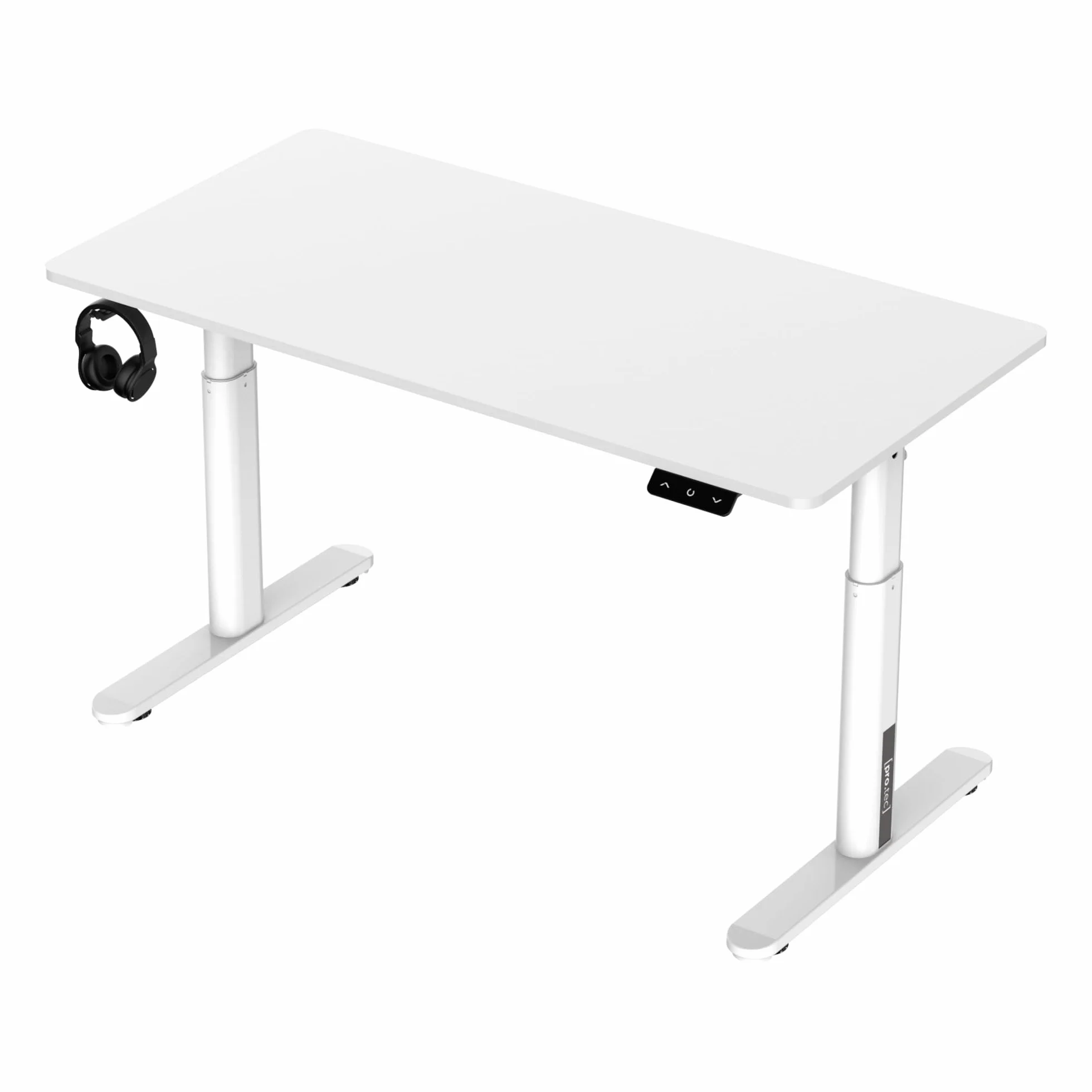 pro.tec Scrivania per Cameretta Scrivania Regolabile in Altezza 55-81 cm con Sollevamento Elettrico Tavolo per Bambini 120 x 60 cm - Bianco