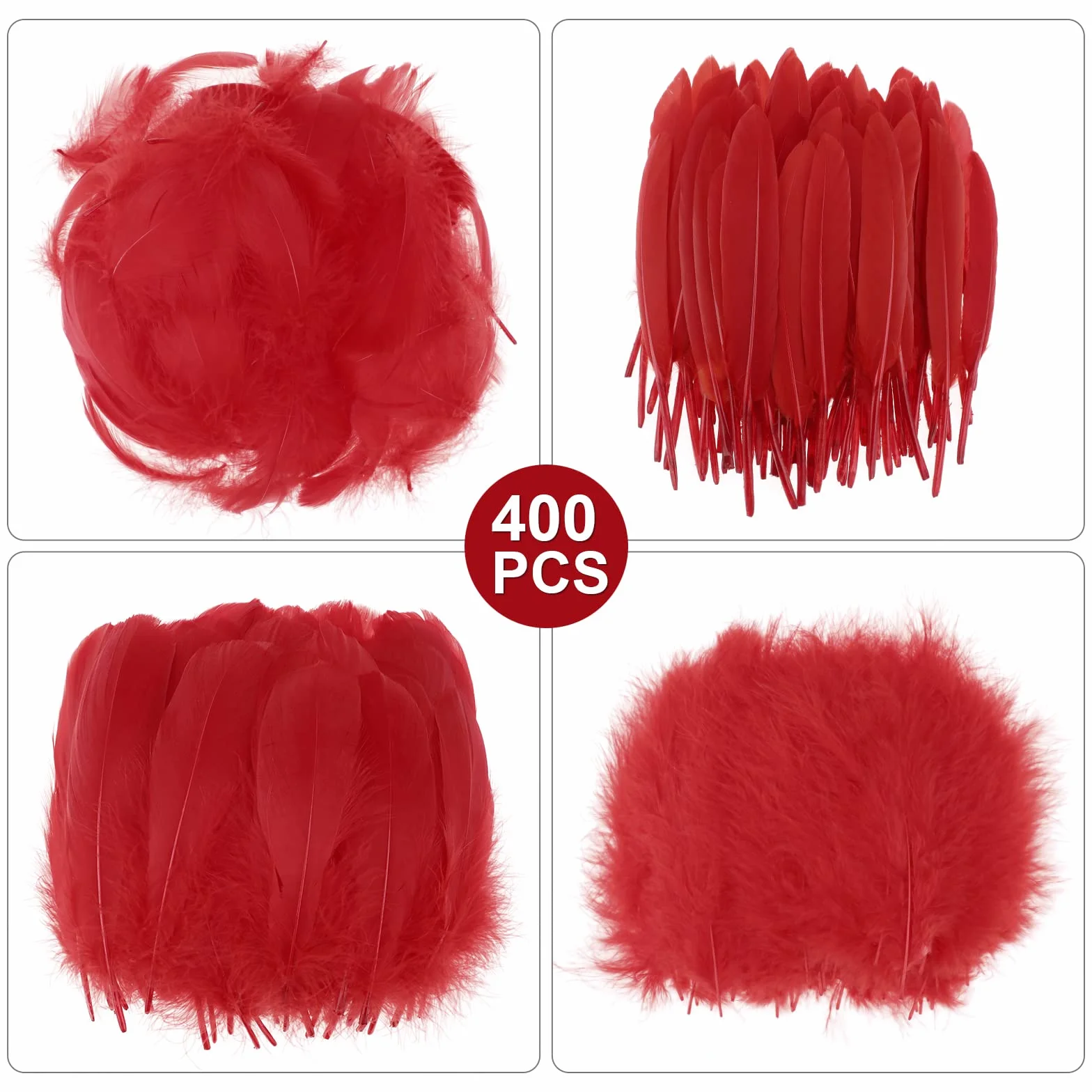 Piume Decorative Naturali 400 Pezzi 7-15cm Rosso per Acchiappasogni Decorazioni