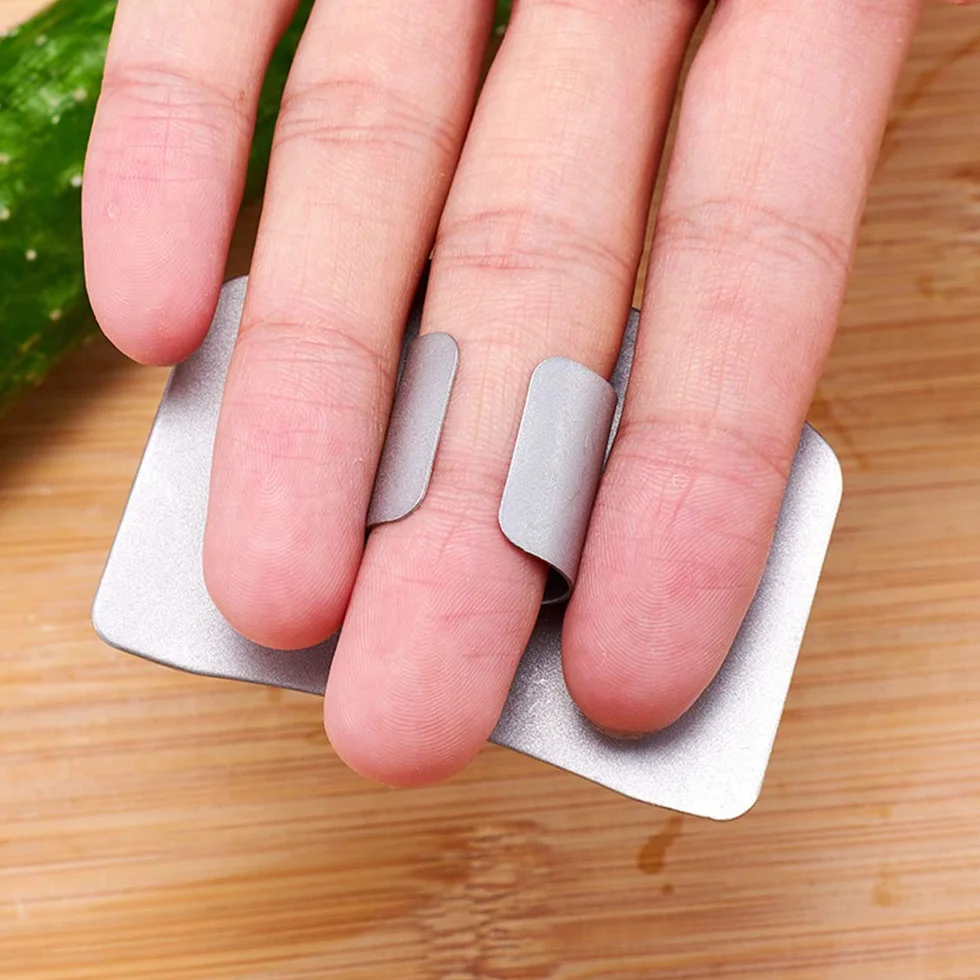 In Acciaio Inox Finger Kitchen Tool Guard Shield Guard Chop Safe Slice Hand Protector Strumento di Cottura Creativo e Popolare