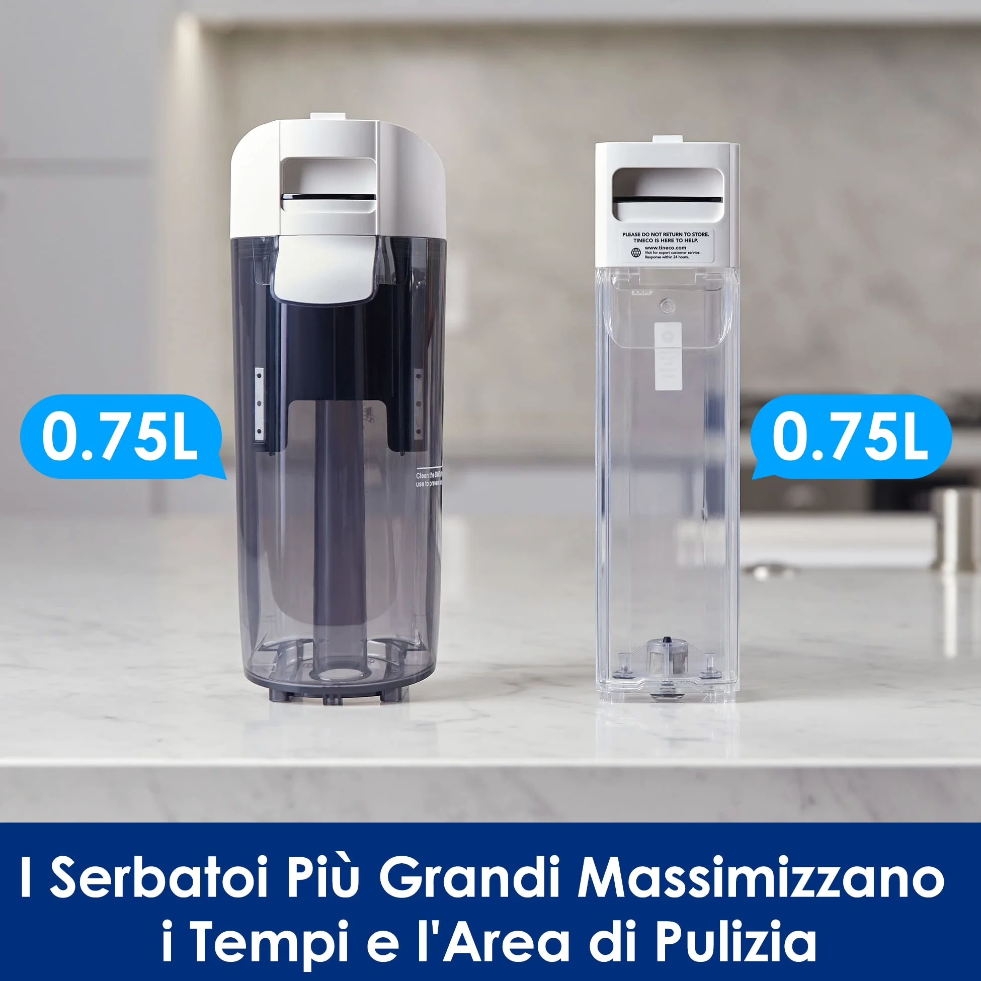 Tineco FLOOR ONE S5 STEAM Aspirapolvere Lavapavimenti Intelligente e Pulitore a Vapore per Pavimenti Duri con Display Smart
