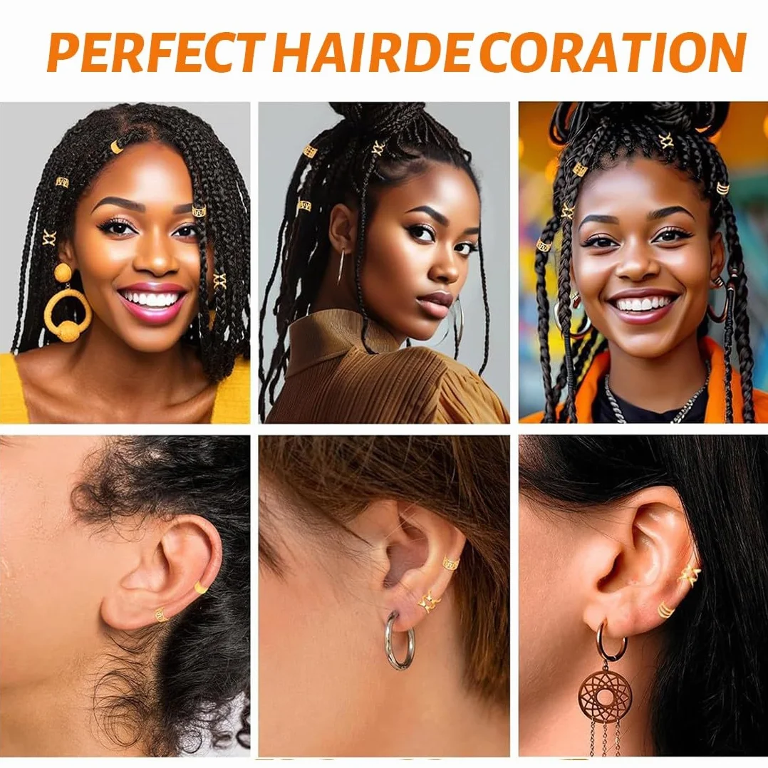 Accessori Capelli 160 Pezzi per Dreadlocks e Treccia Donna