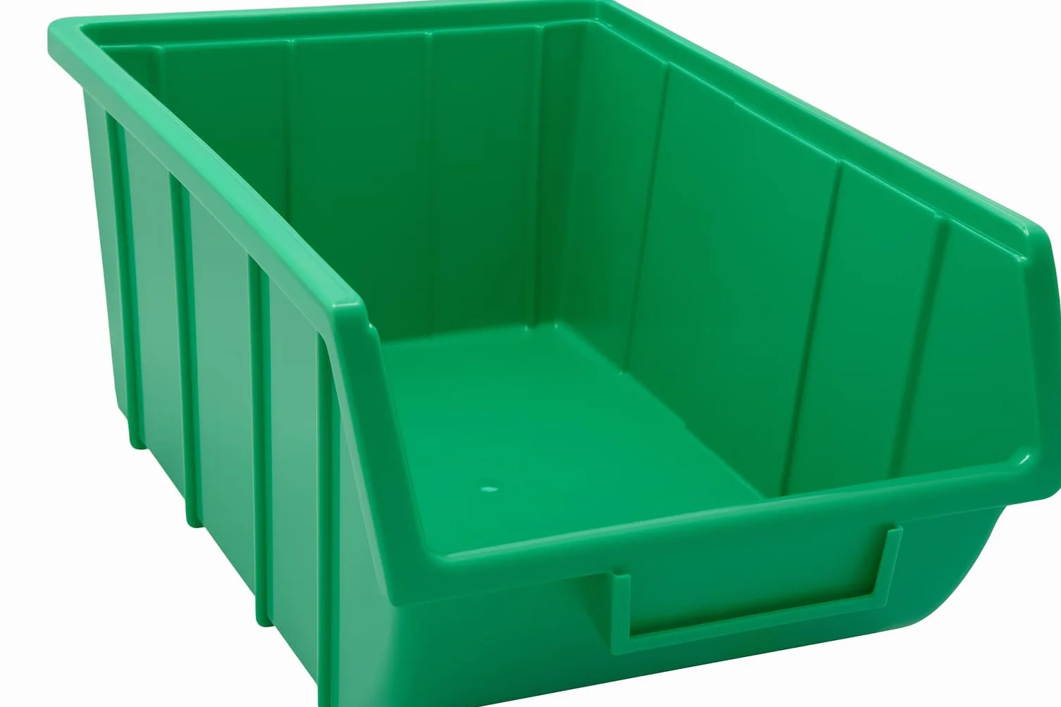 Cassetta Contenitore a Bocca di Lupo cm in Plastica, Impilabile e Sovrapponibile, per Magazzino, Minuteria, Viti, Accessori e Montature Occhiali - Contenitori (2, Verde, 33x22x16cm)