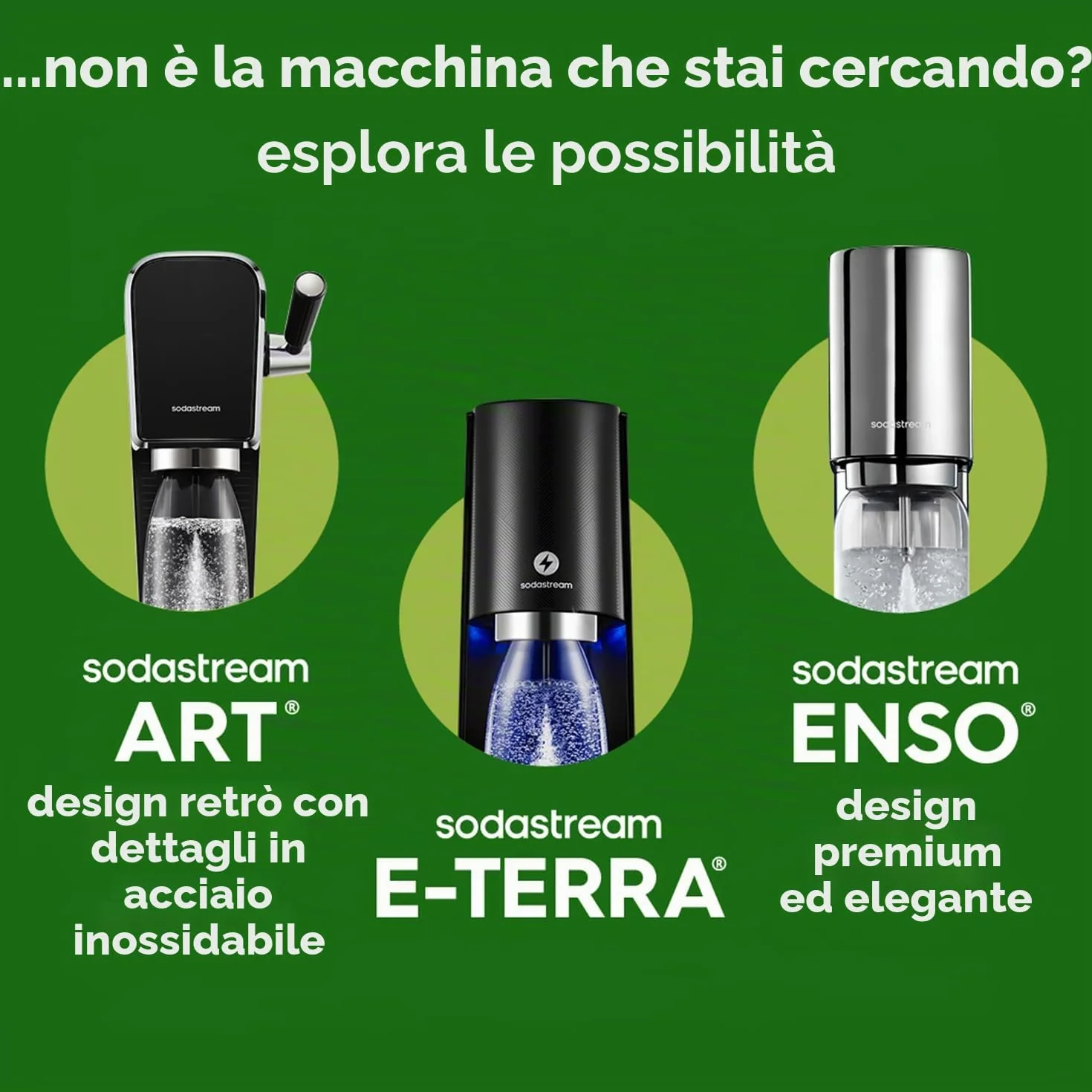 SodaStream Gasatore d’acqua Terra Nero, cilindro CO2, 60 L, 3 bottiglie 1 L