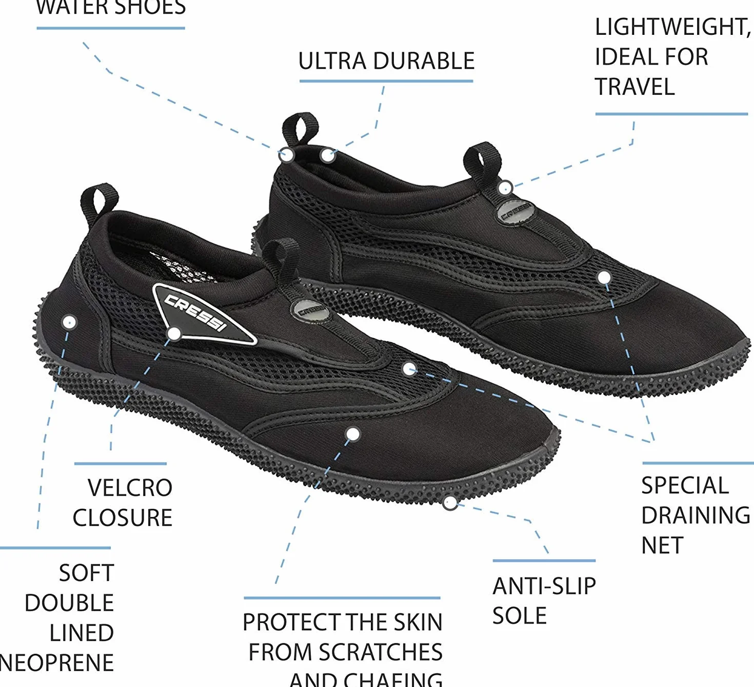 Cressi Reef Scarpette Mare Sport Acquatici Royal Blu 31