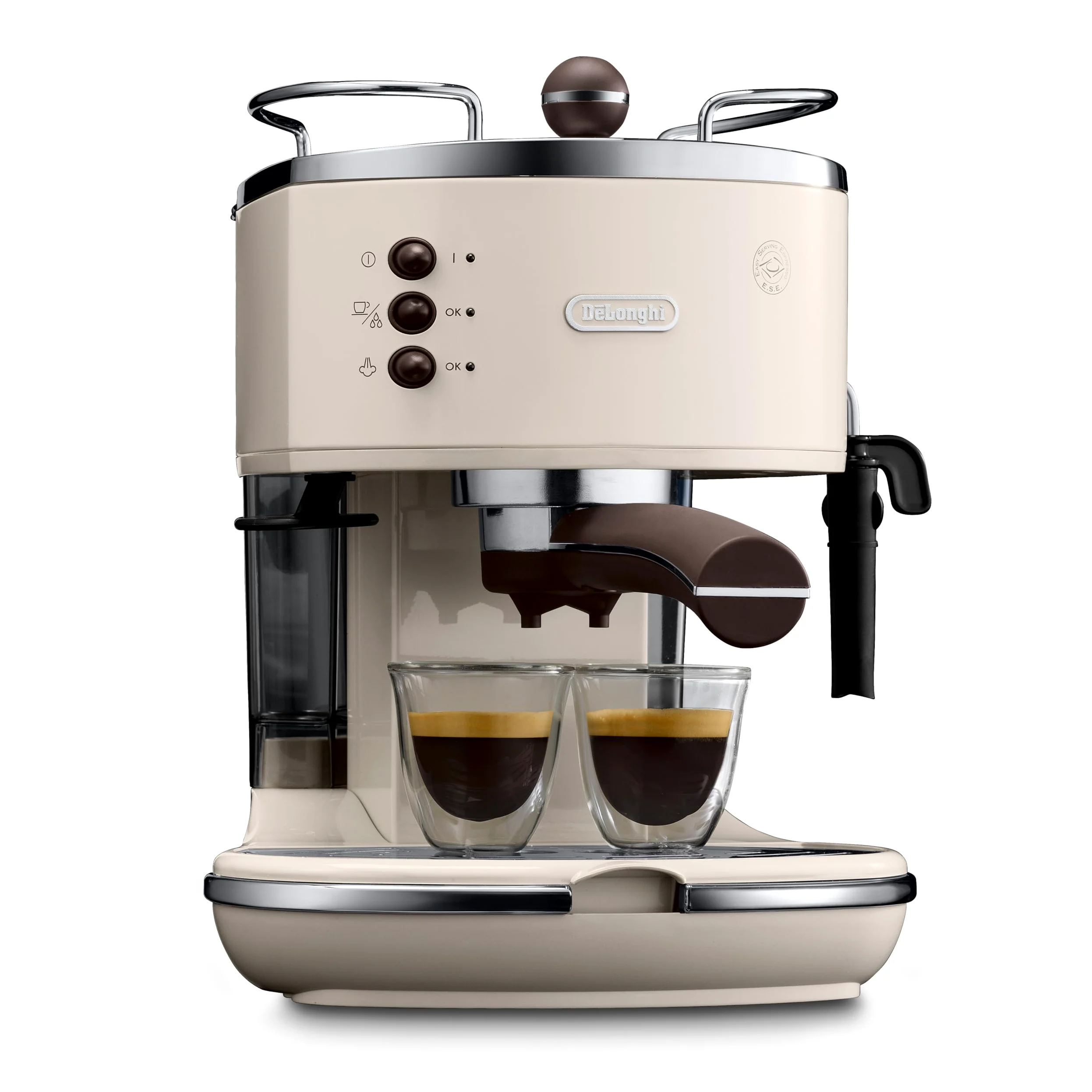 De'Longhi Icona Vintage ECOV 311.BG Macchina da Caffè Espresso Manuale e Cappuccino, Caffè in Polvere o in Cialde E.S.E., 1100 W, Beige