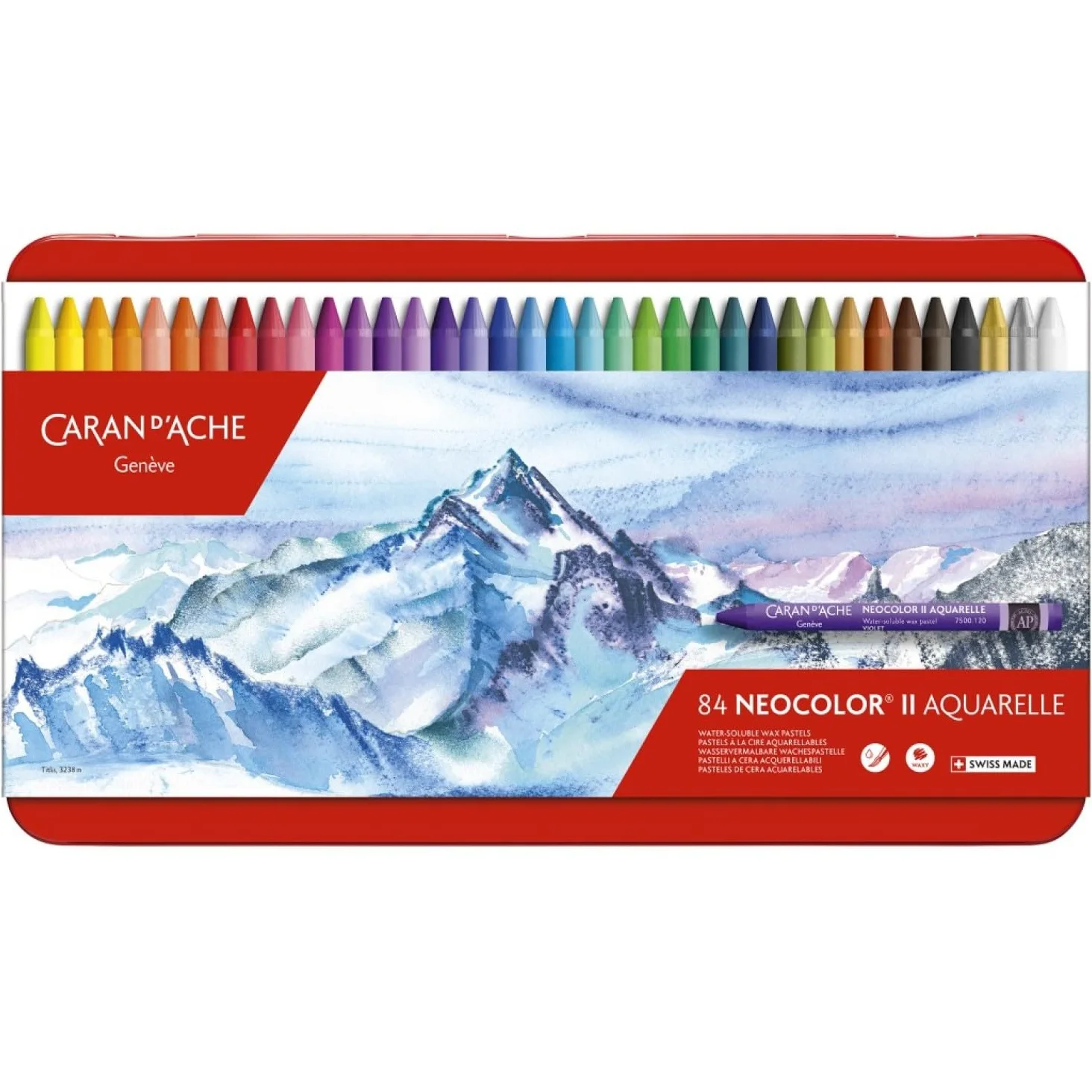 Caran d'Ache - NEOCOLOR II - Assortimento 84 Pastelli a cera acquerellabili - 750.0384