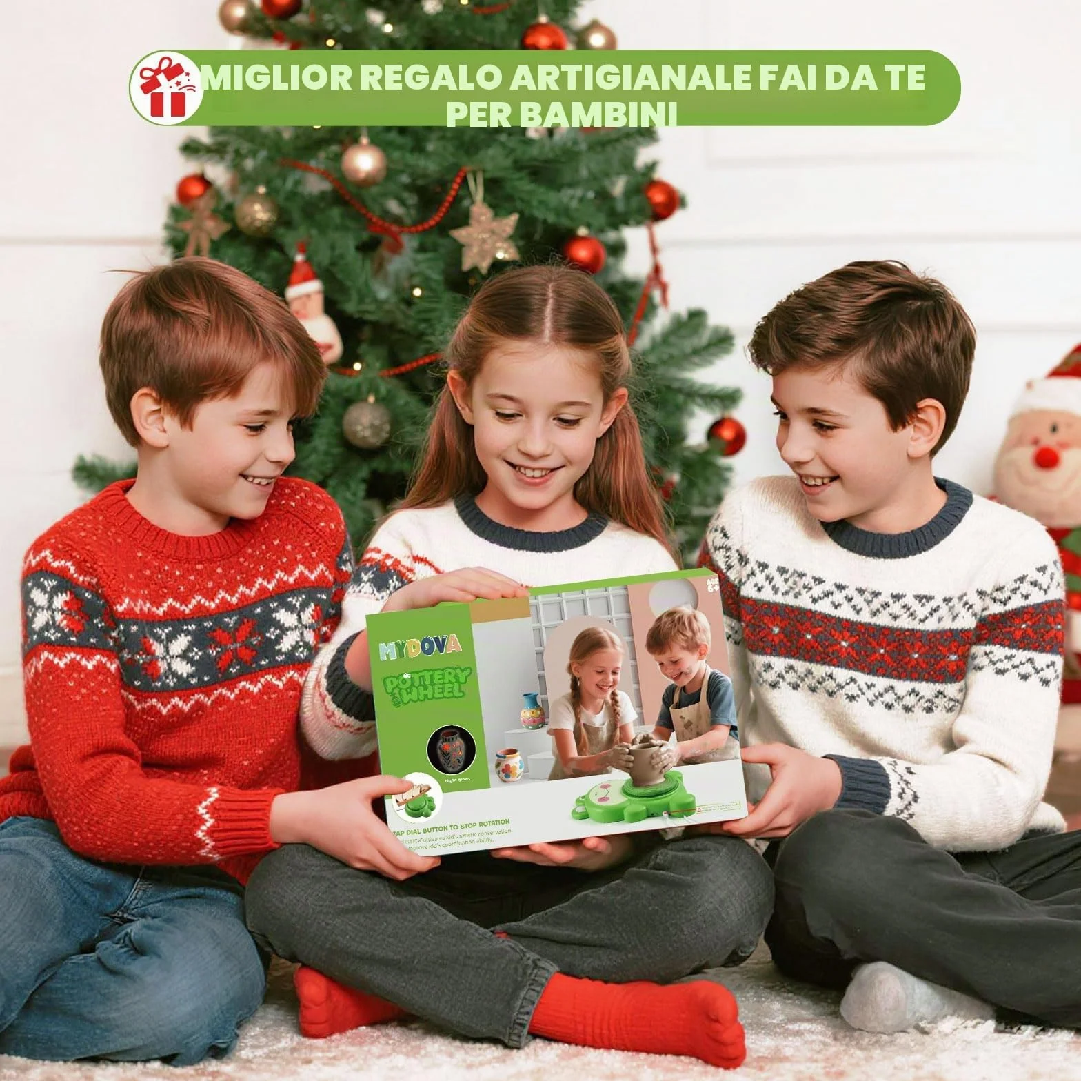 MYDOVA Kit completo di pittura in ceramica per bambini da 6 a 12 anni con 3 argille