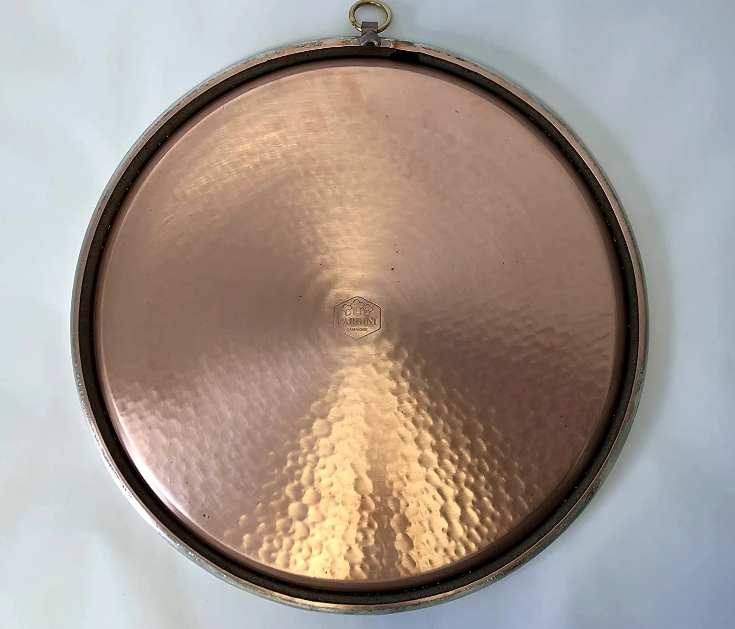 PARDINI - Teglia tonda in rame stagnato, bordo 2cm, diametro 38 cm, ideale per farinata, cecina, pizza o focaccia