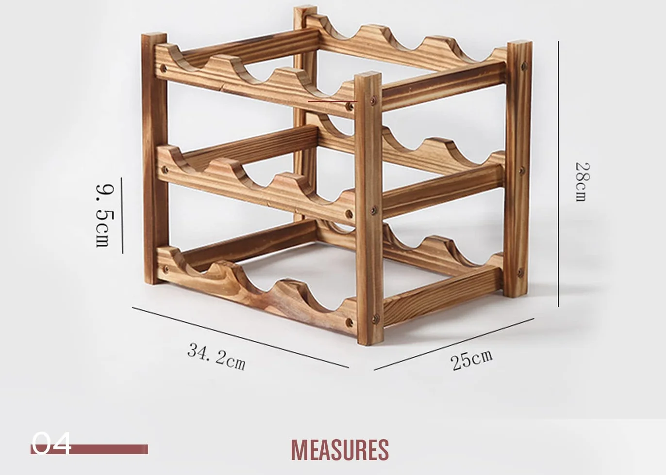 MAGIC SELECT Cantinette Vino in Legno Massiccio per 12 Bottiglie. Portabottiglie Rustico per l'appilazione di Bottiglie da Vino per la Casa, Cantina, Bar, Cucina. Scaffale porta bottiglie di vino