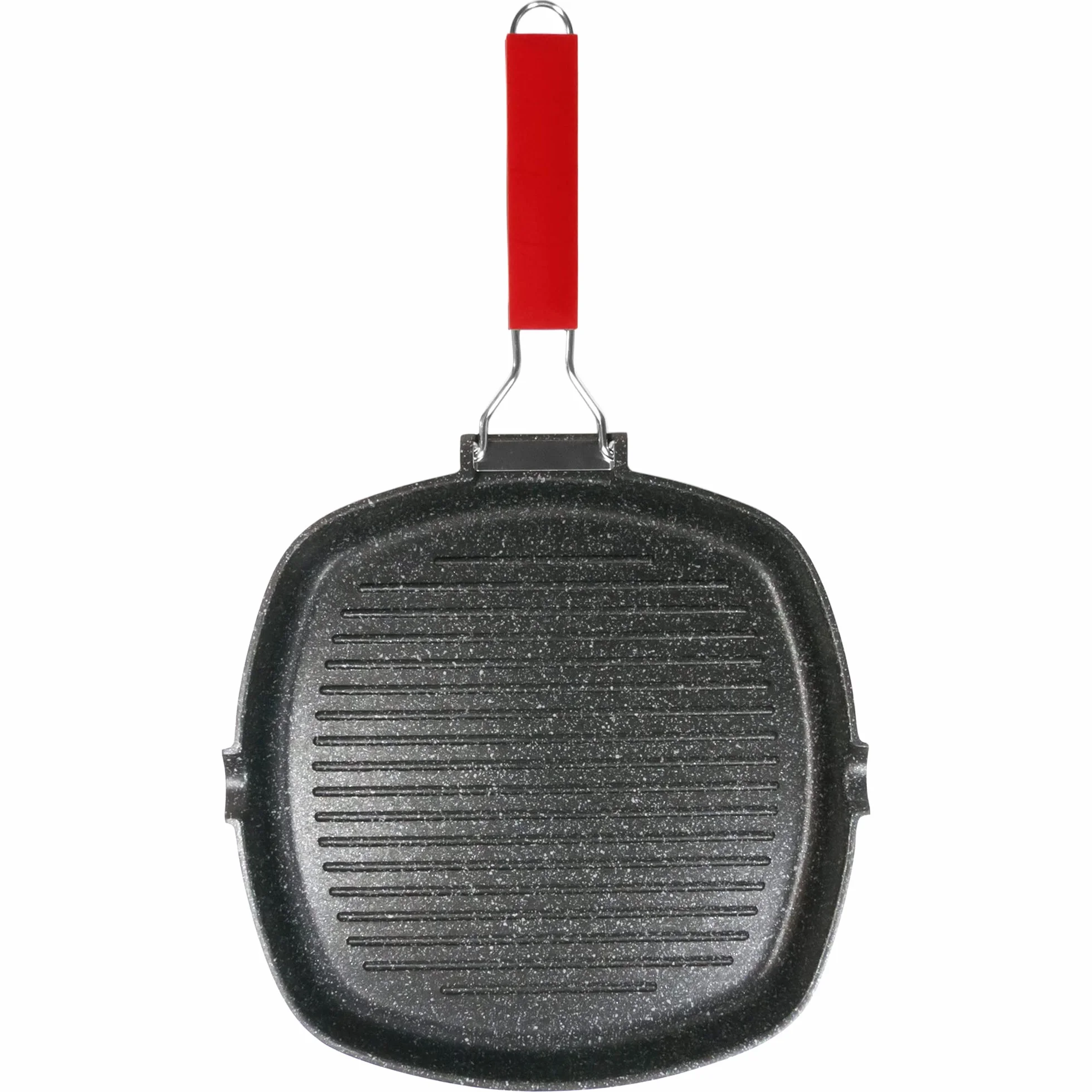 Moneta Bistecchiera antiaderente 28x28cm Pro Grill con manico pieghevole induzione
