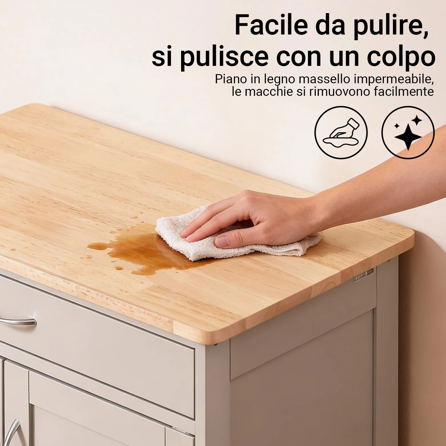 SoBuy Carrello Cucina con Ruote, Mobile Cucina Salvaspazio con Ruote, Mobiletto Cucina con Cassetti e Portabottiglie, Mobiletto Credenza Cucina per Cucina o Sala da Pranzo, Cachi 67x38x86cm FKW45-KA