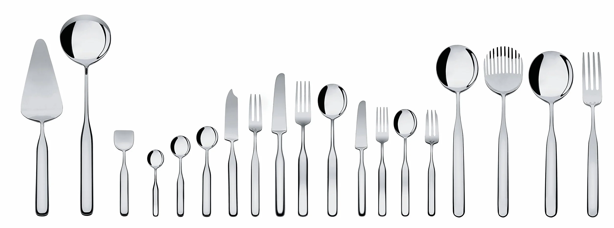 Alessi IS02/18 Collo-Alto Set di 6 Coltelli da Pesce in Acciaio Inossidabile 18/10, Finitura Lucida