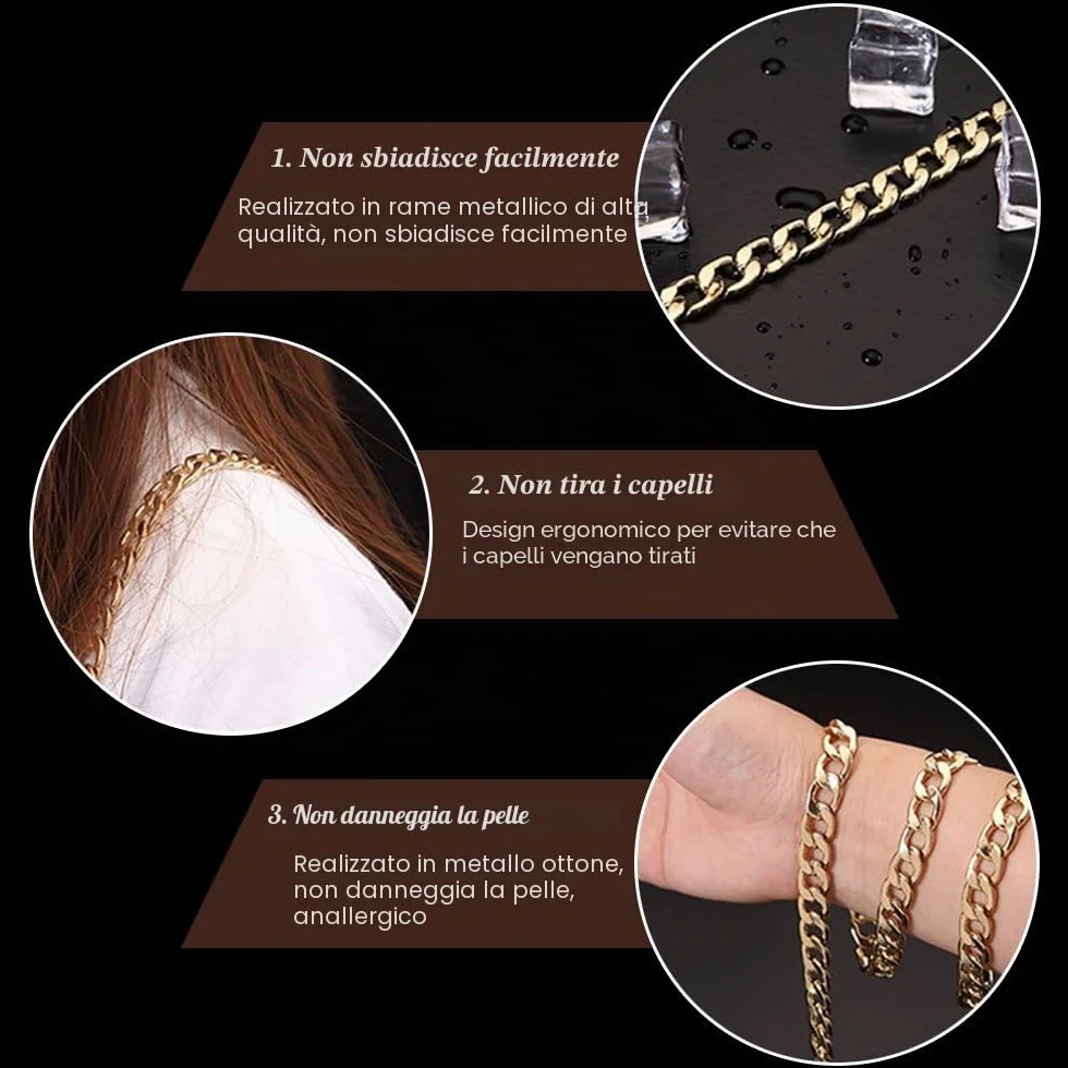 Swpeet Set di 3 Catene Piatte di Ricambio in Metallo Lucido 119,2 cm per Borse a Tracolla Fai da Te, Borse a Mano (Oro, Argento, Nero)