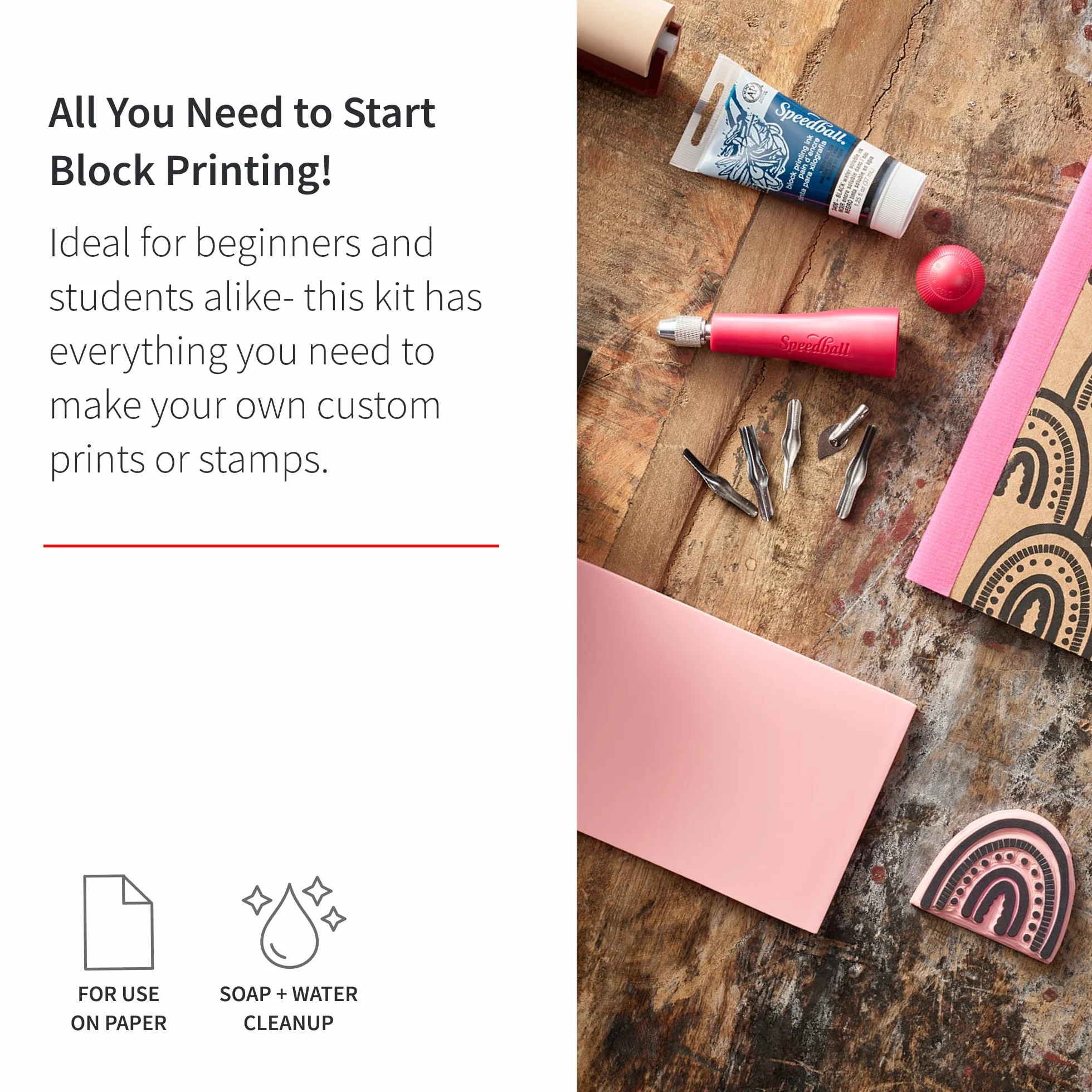 Speedball Kit per Principiante Blocco per Stampa Super Value