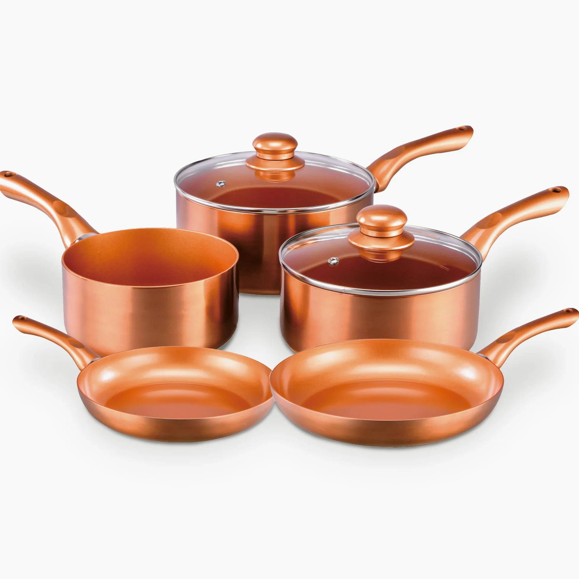 Set di 5 pezzi in ceramica, alluminio, rame, 46 x 29 x 13 cm