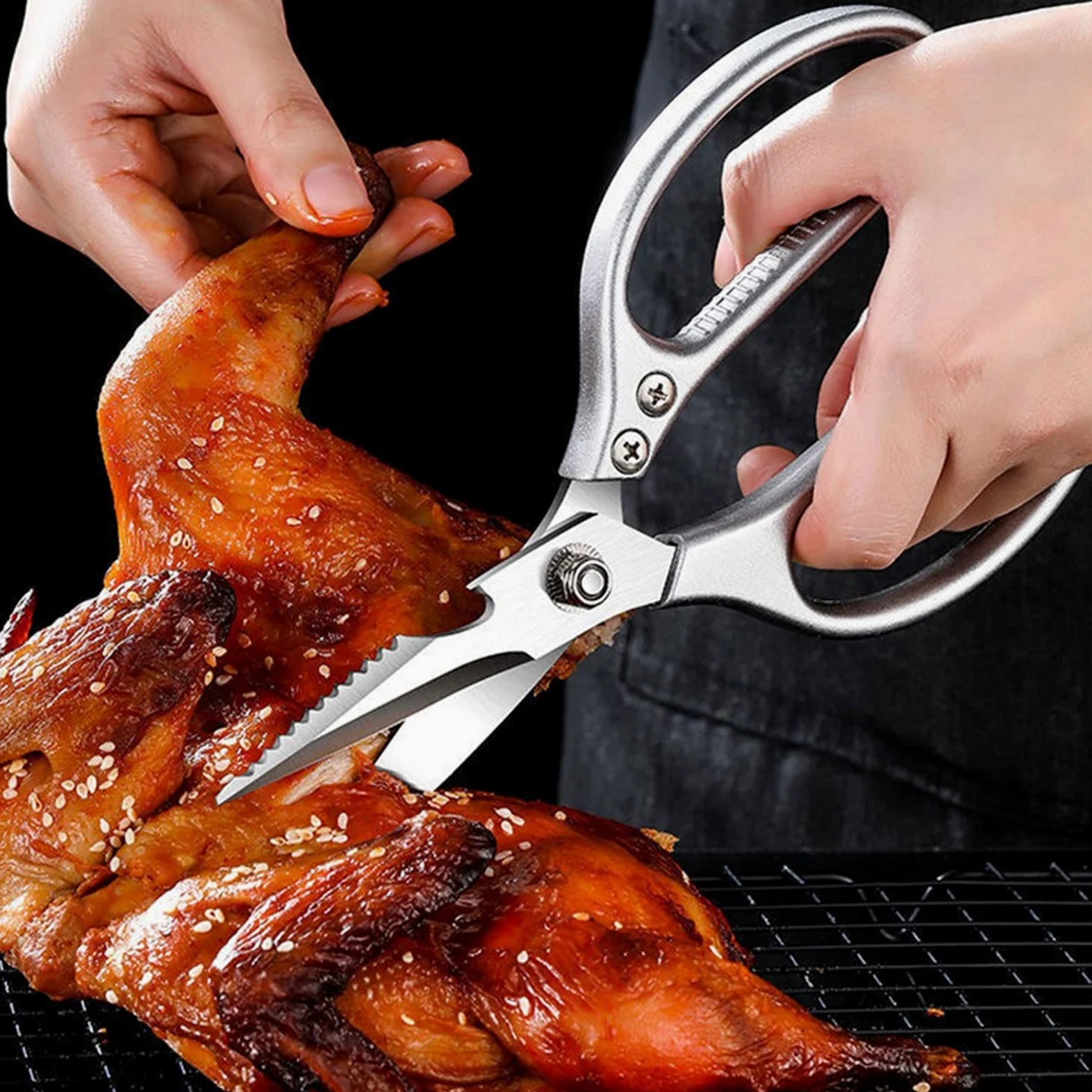 Forbici da Ufficio, Forbici Artigianali, Forbici da Cucina Forbici per Ossa di Carne in Acciaio Inossidabile per Uso Domestico Potenti Sci in Metallo per Barbecue