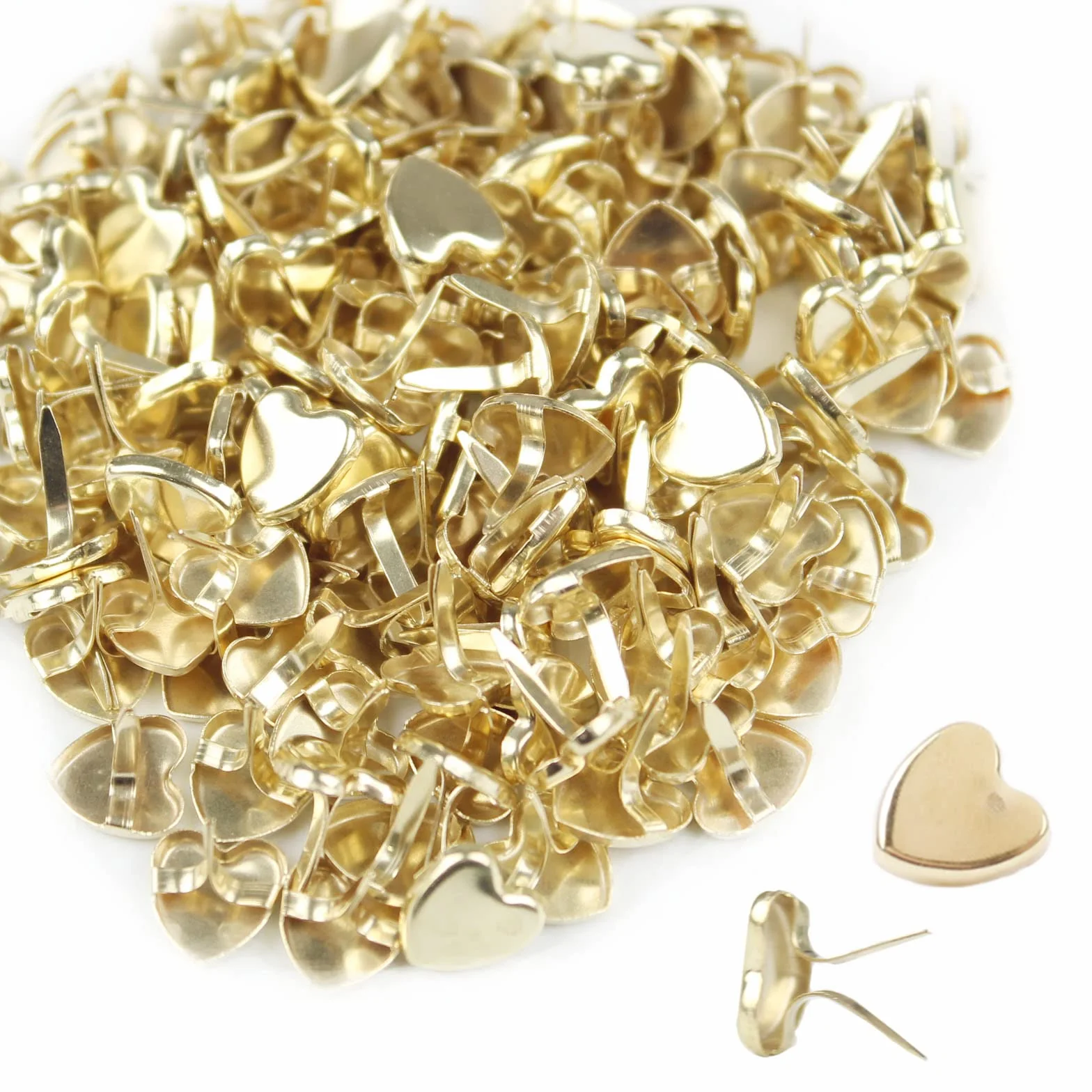 150 Pezzi fermacampioni,fermacampioni Piccoli,Mini fermacampioni Dorati a Forma di Cuore,Metallo Elementi di Fissaggio in Carta,per lavoretti Carta Scrapbooking Fai da Te Fatto a Mano