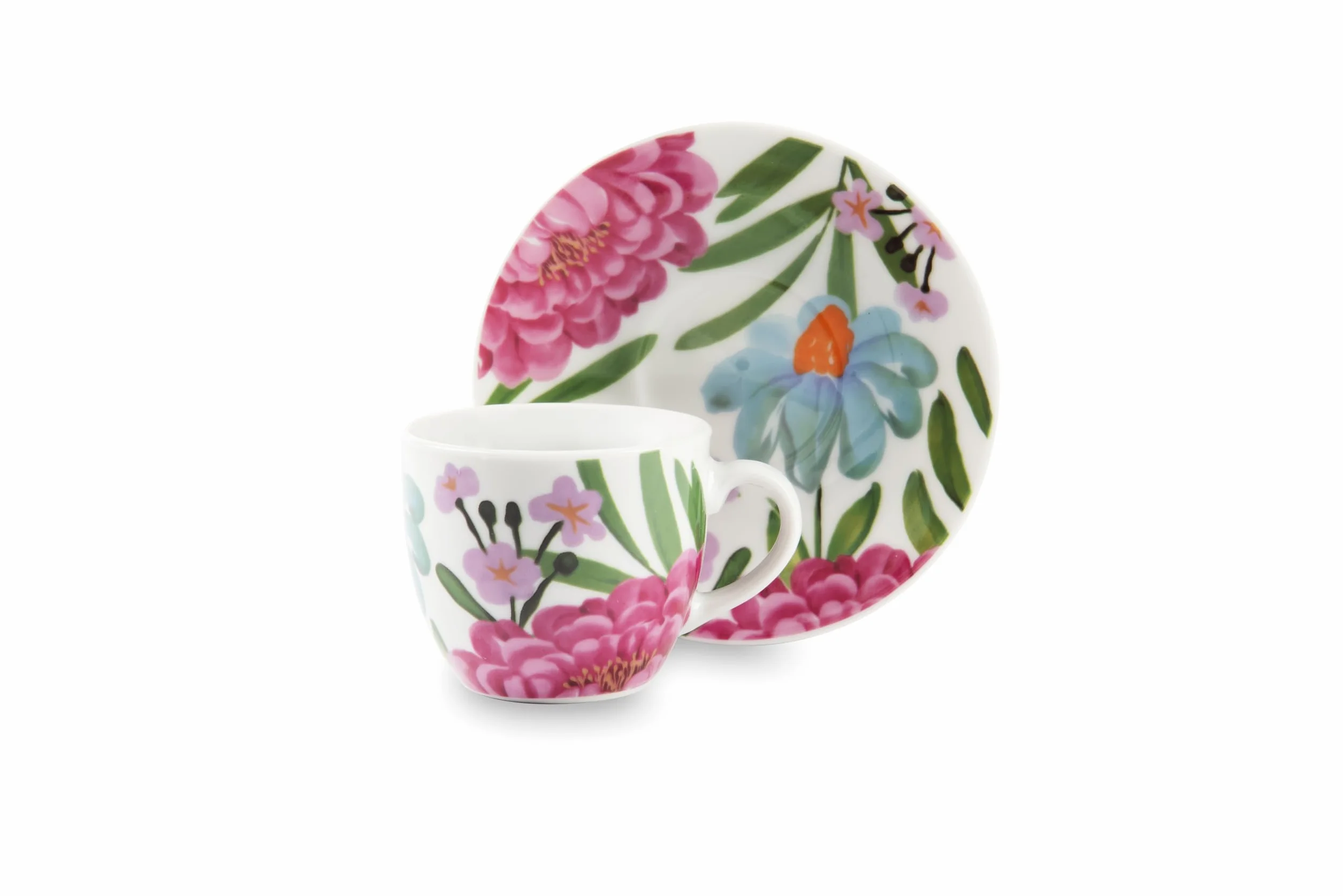 Excelsa Blooming Set 6 Tazzine da Caffè Porcellana 70 ml Multicolore