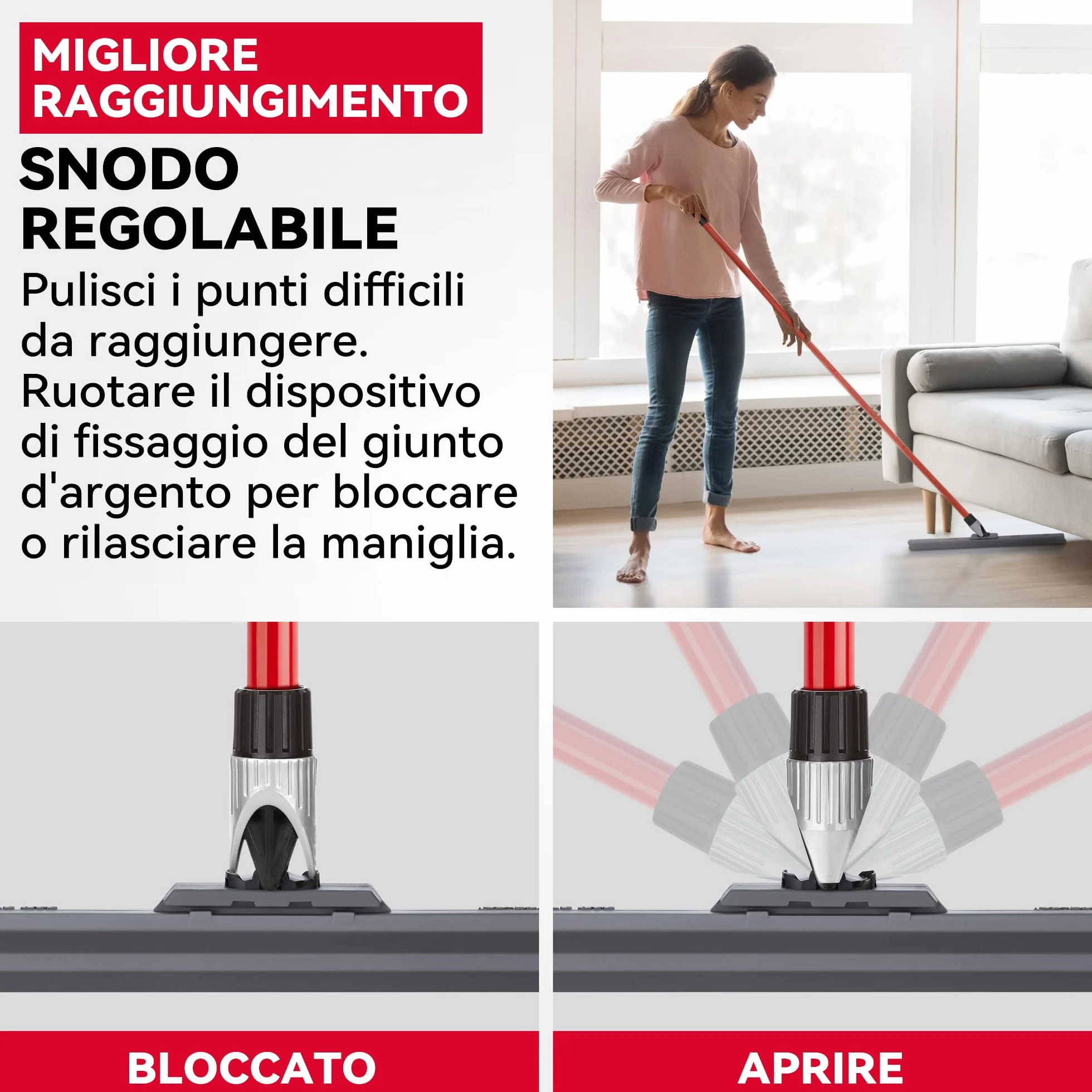 Tyroler Tira Acqua Pavimenti esterno da 45 cm | Testa in Silicone 100% | Manico Antiruggine da 140 cm tergipavimento spingiacqua | tiraacqua pavimenti esterni | tiracqua per pavimento