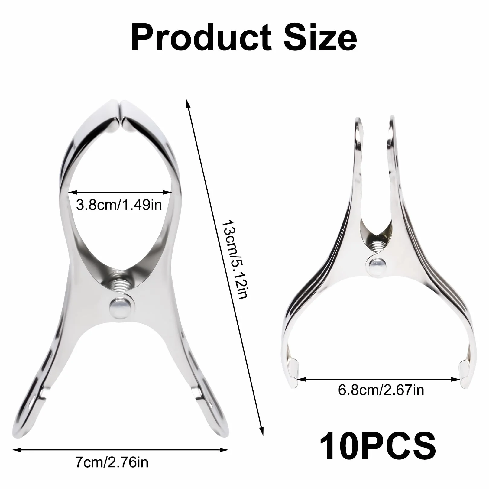 10 Pz 13CM Mollettoni Telo Mare, Molletta Grande, Mollette per Asciugamani da Spiaggia, Mollette Acciaio inox, Clips Mollettoni per Asciugamani Spiaggia Telo da Spiaggias Lenzuola Vestiti Piumoni