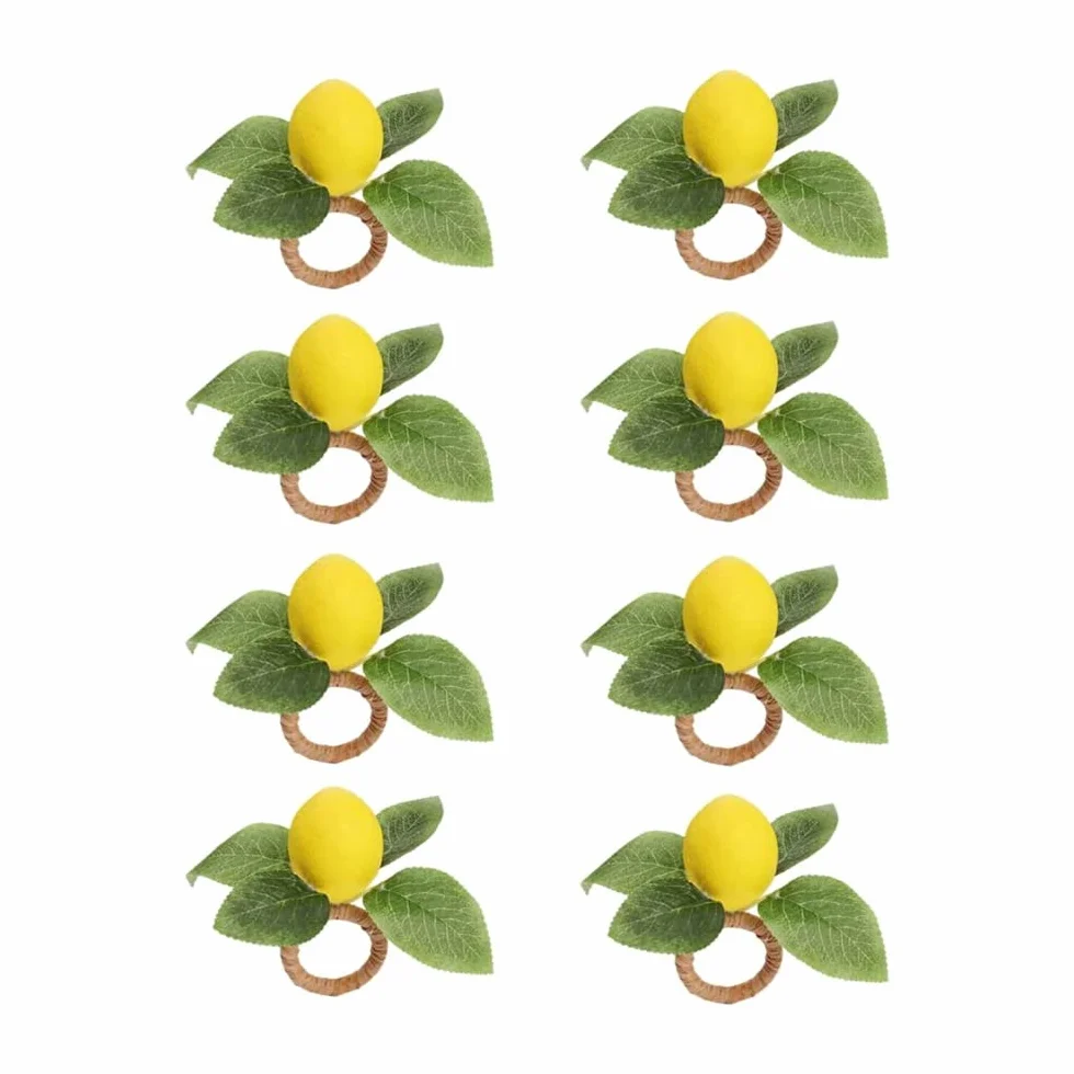 Set di 8 portatovaglioli a forma di limone, con finto limone, per cena, matrimonio, compleanno, Ringraziamento, Natale, Pasqua, vacanze, decorazioni da tavola
