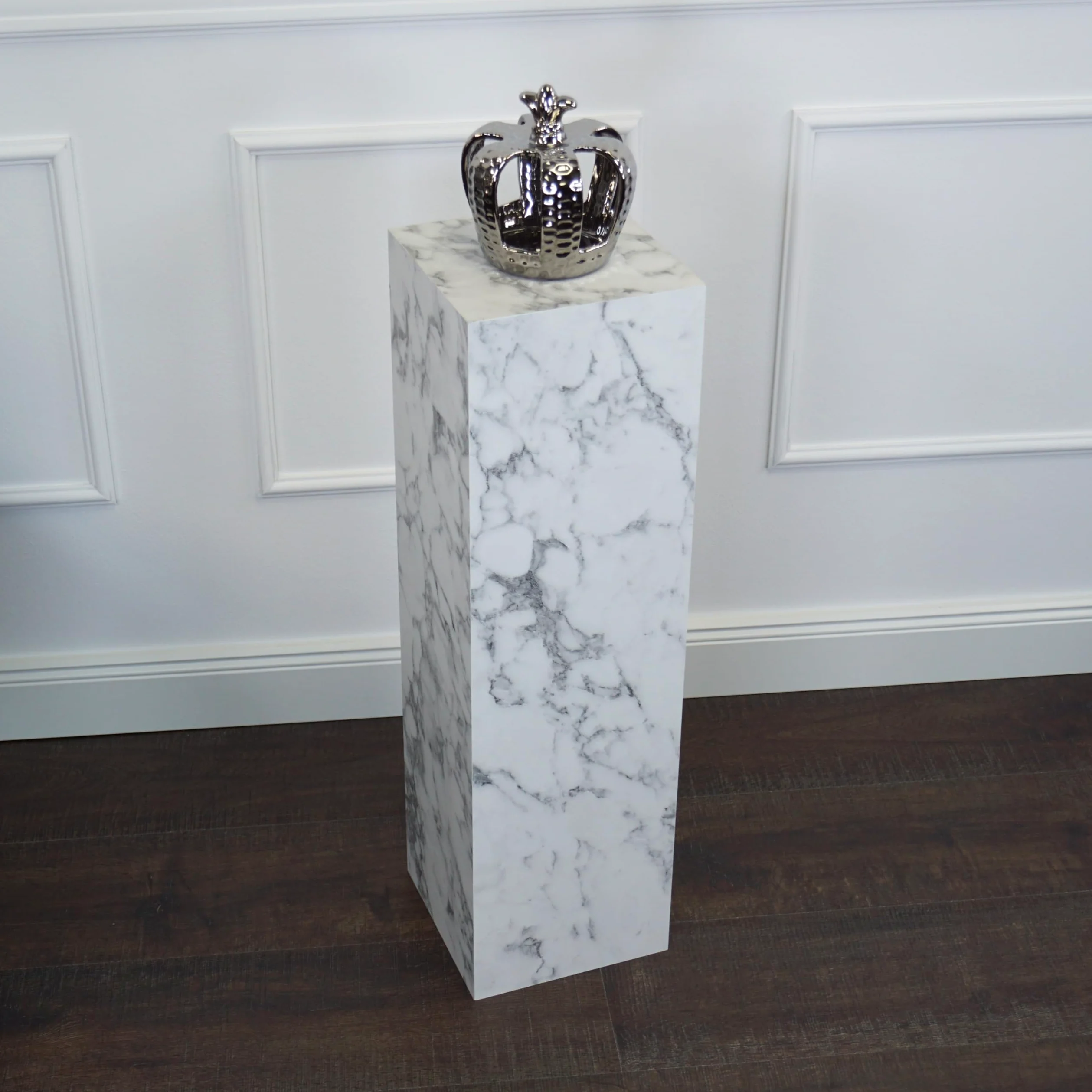 Pilastro per fiori, Colonna, Colonna decorativa, Piedistallo, Ilja, Marmo Bianco, 20 x 20 x 90 cm