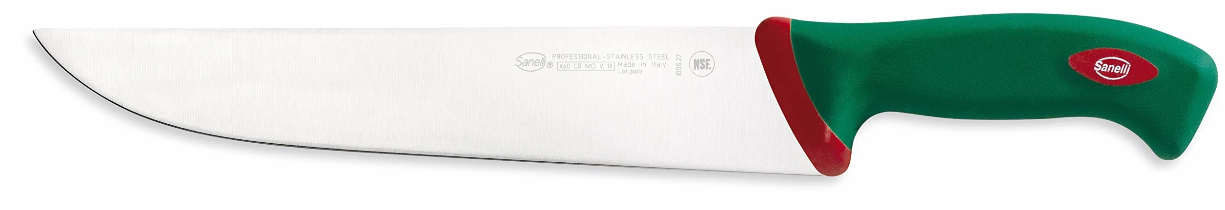 Sanelli linea Premana Professional, Set coltelli Macellaio, Rotolo cuoco, Nero/Verde/Rosso