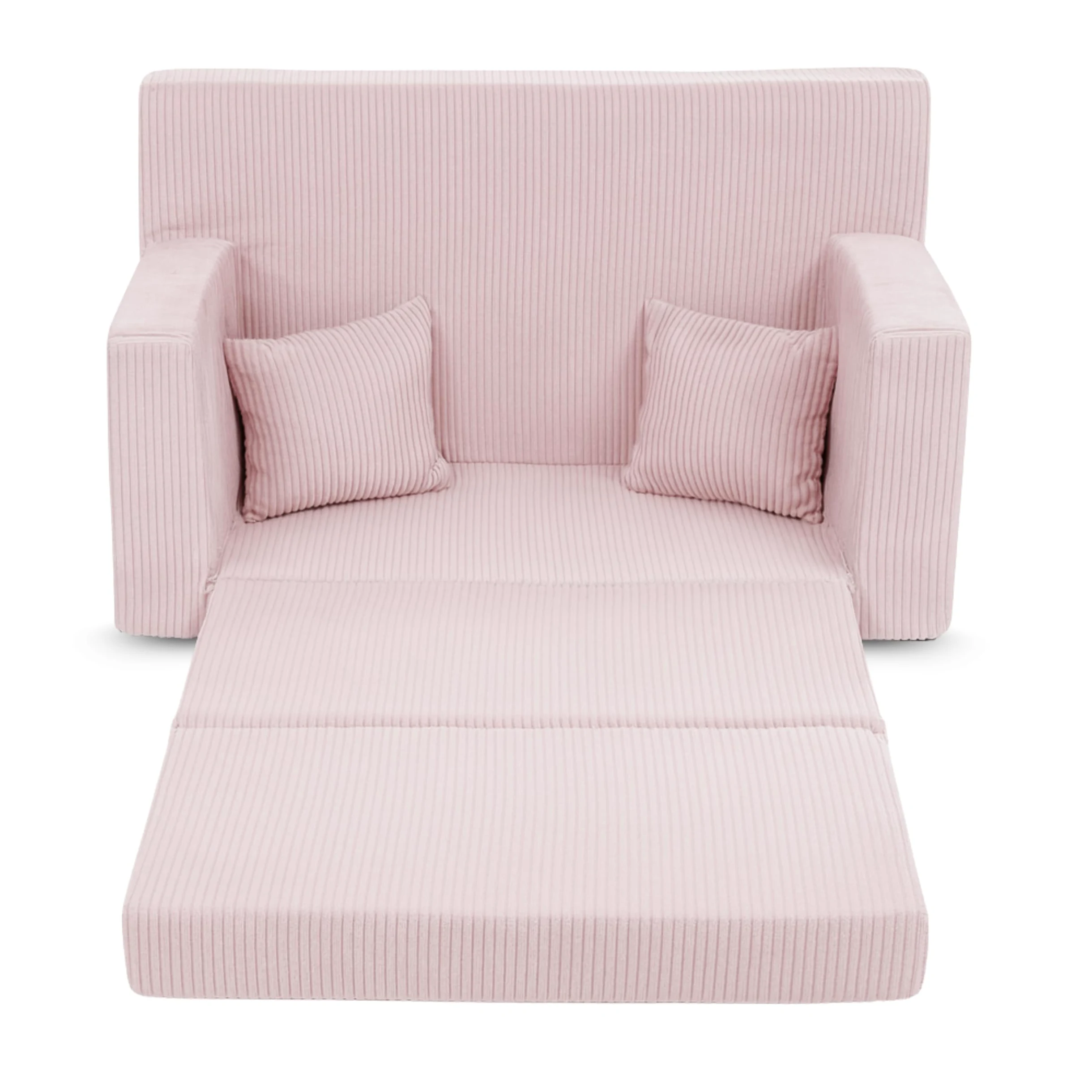 Flumi Personalizzato Divanetto Bambini con Funzione Sleep - 3 in 1 | Divani Piccoli | Divano Bambini | Colore: (velluto a coste Rosa)