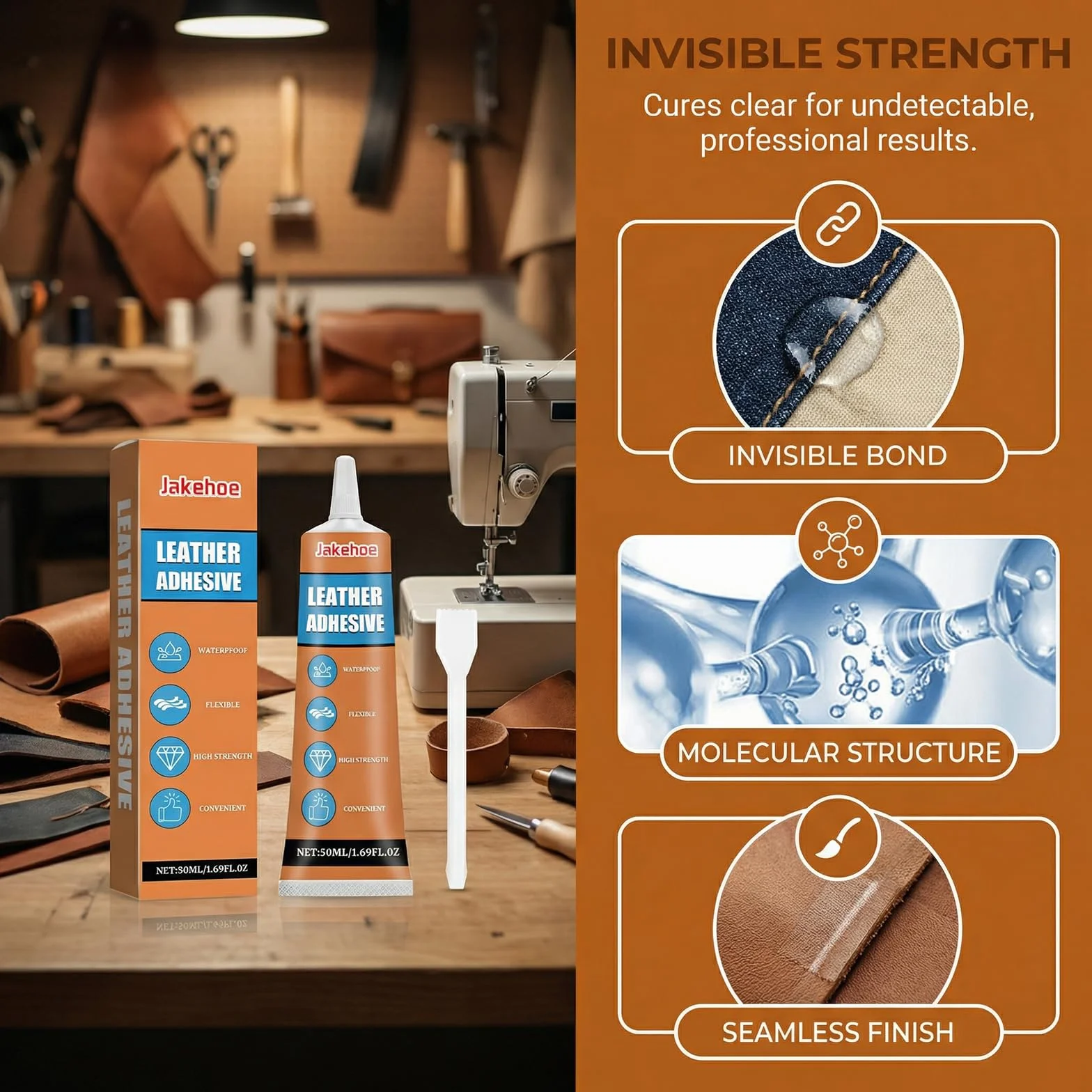 Colla per Pelle Extra Forte, Balsamo Cuoio Qualità Superiore, Kit Pulizia Premium Divani e Mobili, Kit Riparazione Pelle e Vinile