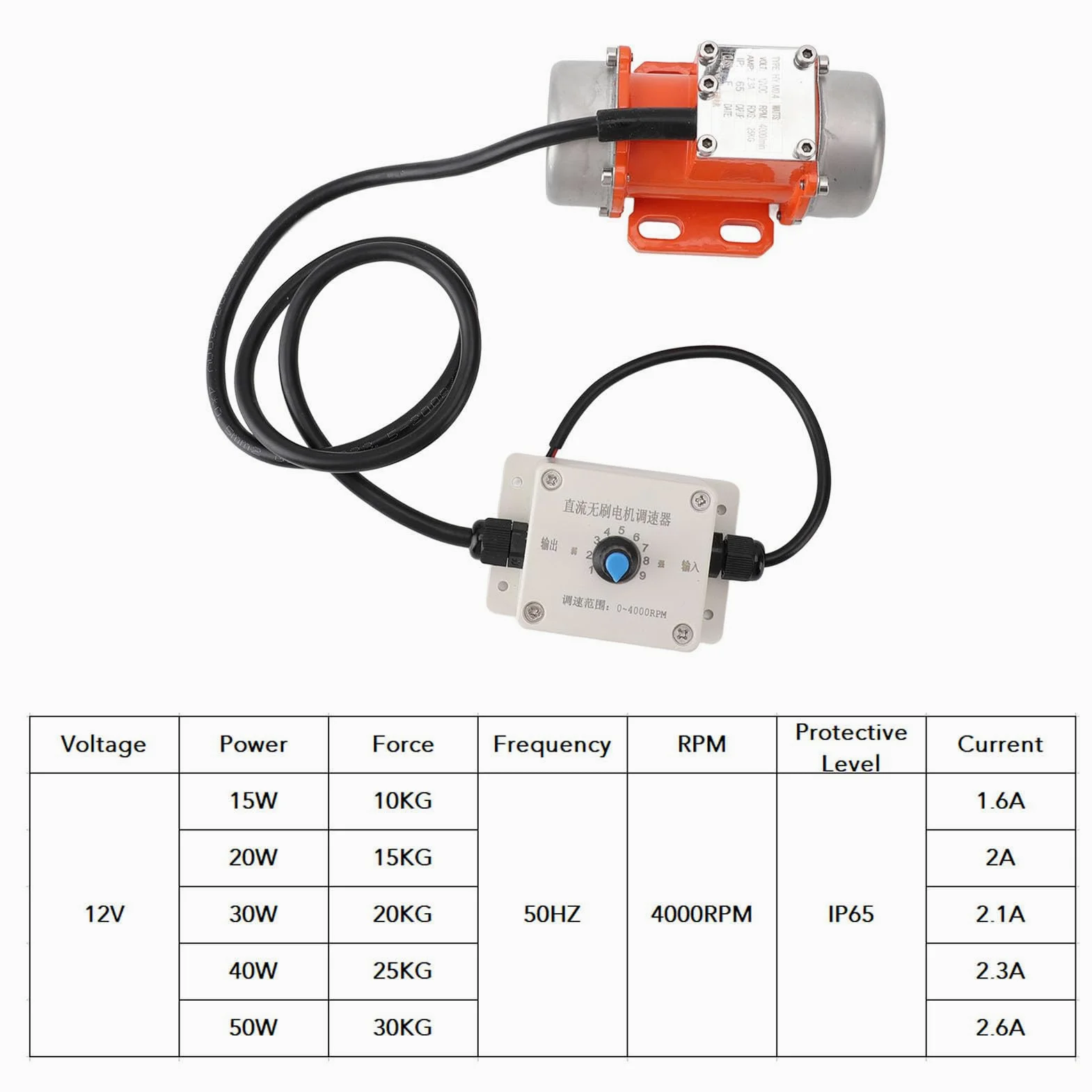 Motore di Vibrazione DC, Pratico Motore di Vibrazione per Calcestruzzo a Basso Rumore 12V Lega di Alluminio 4000 Giri/min Vibratore per Calcestruzzo DC Senza Spazzole a velocità