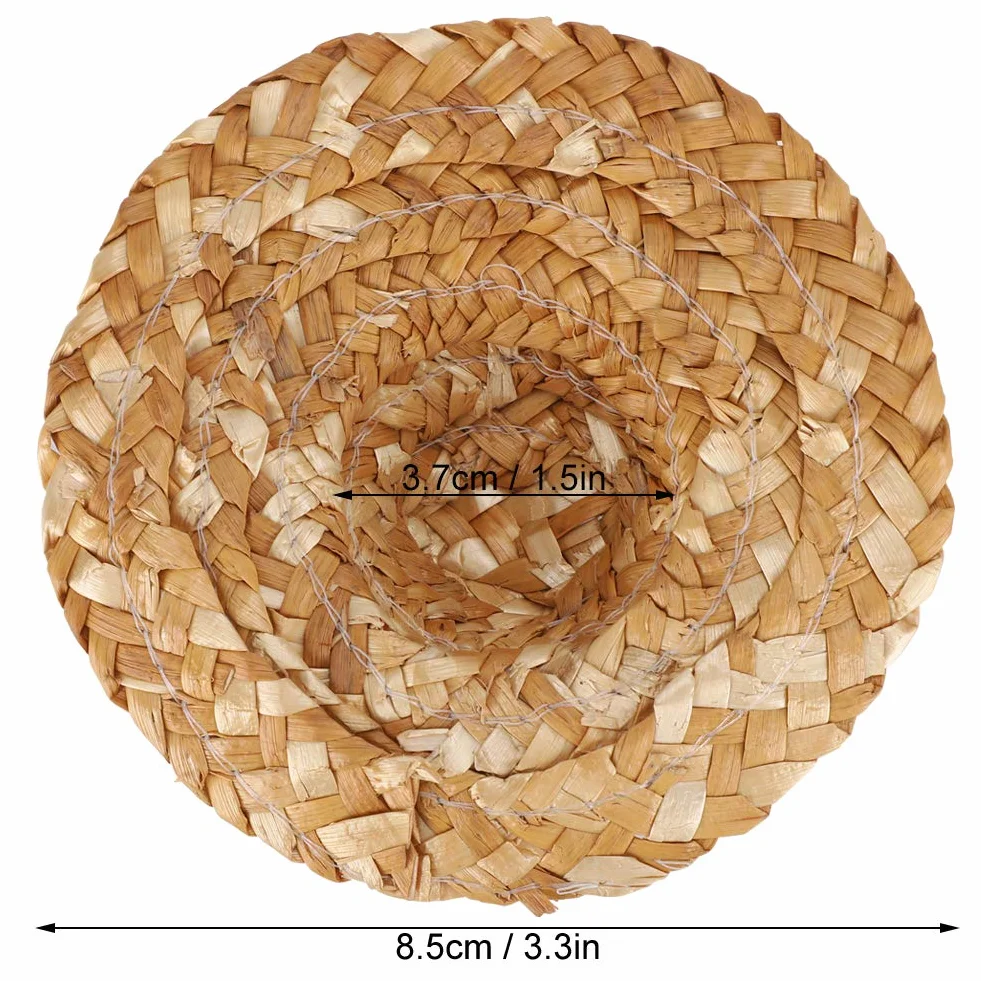 10 Pezzi Cappelli di Paglia per Bambole, Cappelli di Paglia per Bambole, Diametro Interno 3,7 Cm, Fai da Te, Fatti a Mano, Cappelli di Paglia Intrecciati a Mano, Mini Cappelli