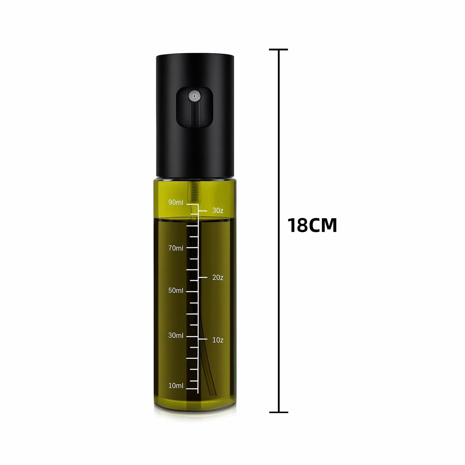Spruzzatore Olio per Cucina in Vetro BPA Free con Scala, Imbuto e Spazzola - Oliera Spray per Air Fryer, BBQ, Insalata
