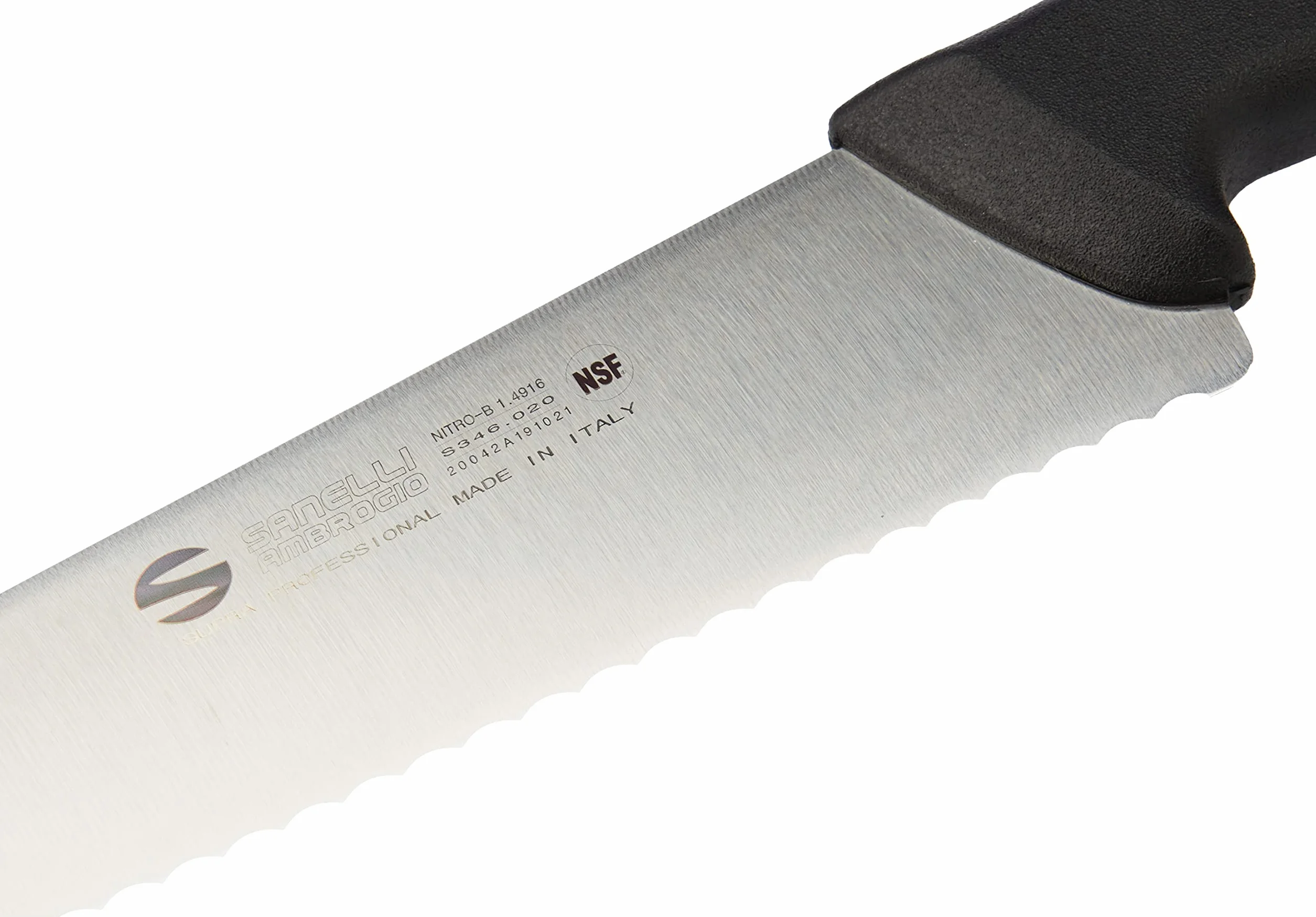 Sanelli Ambrogio Supra Trinciante Cuoco, Lama Dentata, 20 cm, Acciaio Inox, Grigio