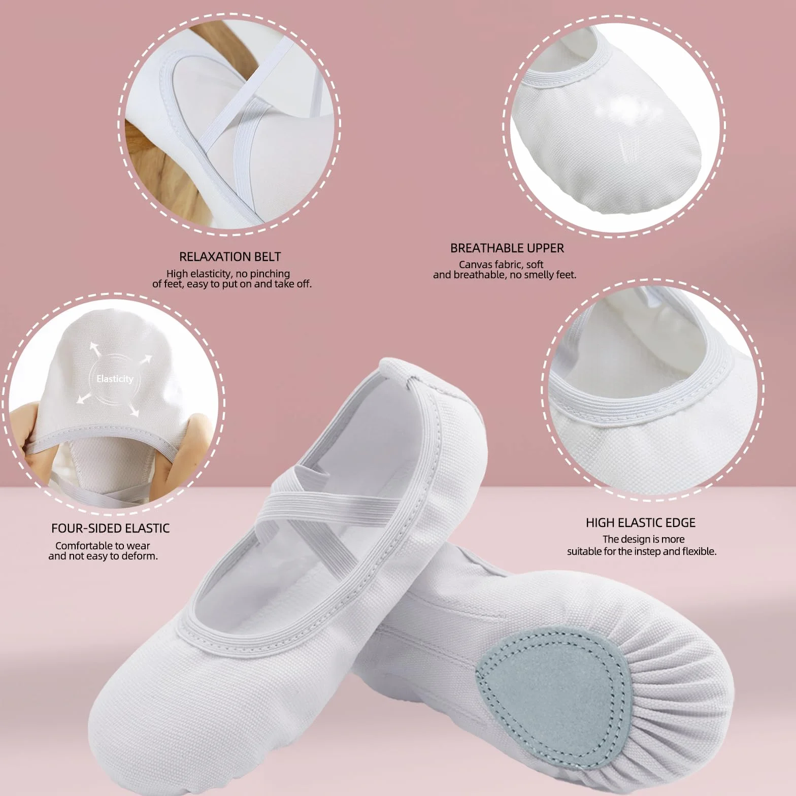 Acfoda Tela Scarpette Ballo Antiscivolo Suola Spezzata Scarpe Danza Donna Ballerina