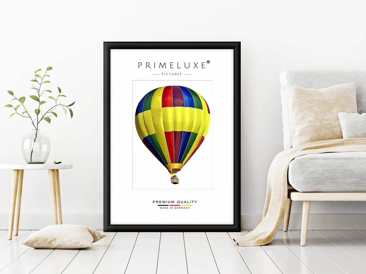 PrimeLuxe Cornice portafoto in legno 30 x 85 cm nero opaco PRODUZIONE TEDESCA