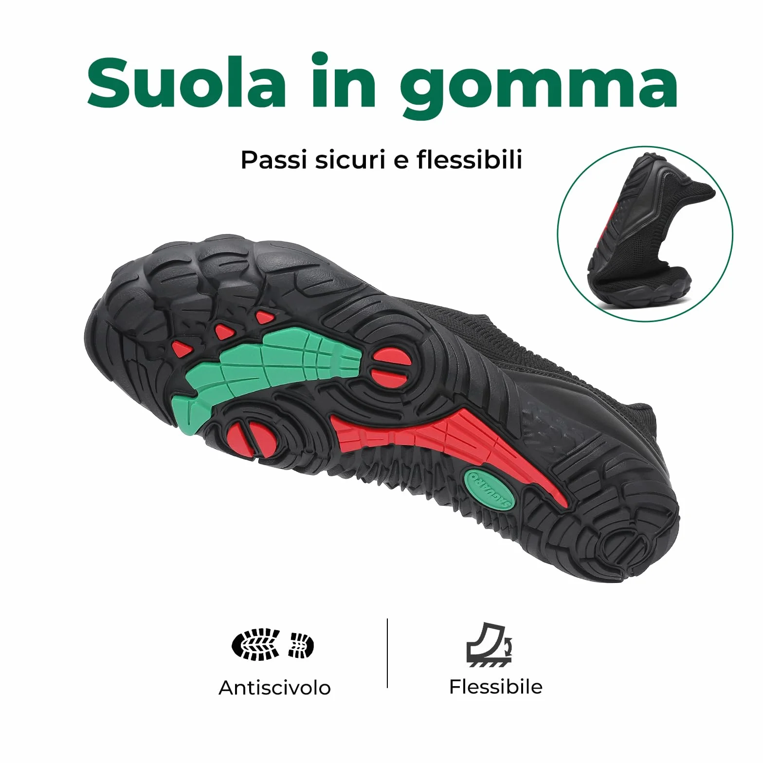Saguaro Unisex Scarpe Barefoot a Cinque Dita Slip On Adatte per Fitness e attività Outdoor Gr.36-48
